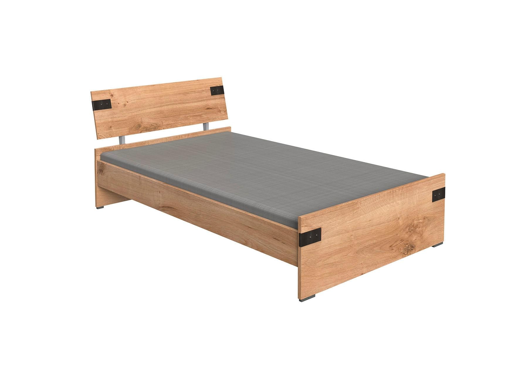 120x200 Bett LIVERPOOL von Wimex Plankeneiche NB / Graphit günstig online kaufen