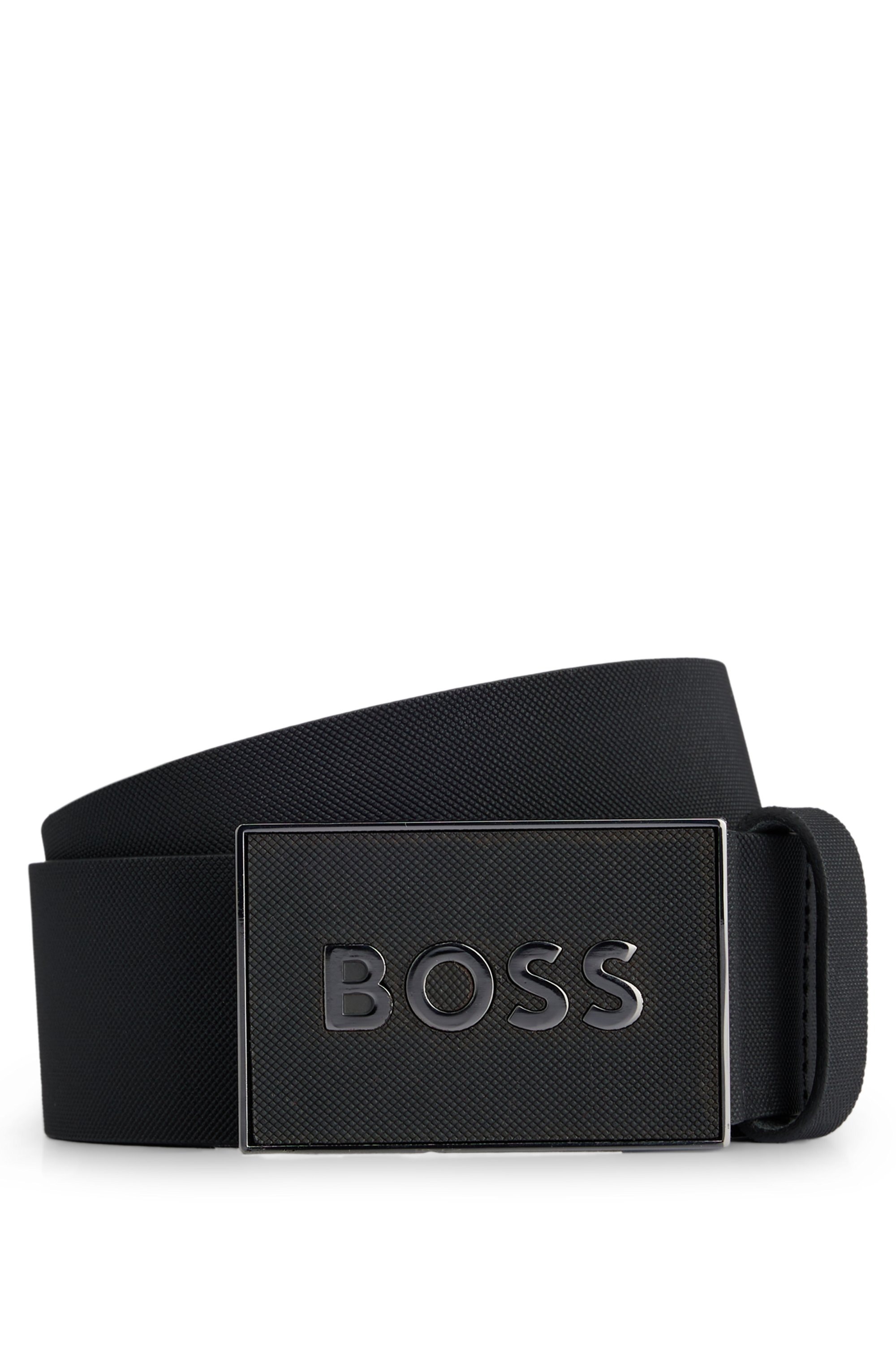 BOSS Ledergürtel »Boss Icon-S1 Sz40« mit großem BOSS Schriftzug auf der Schnalle
