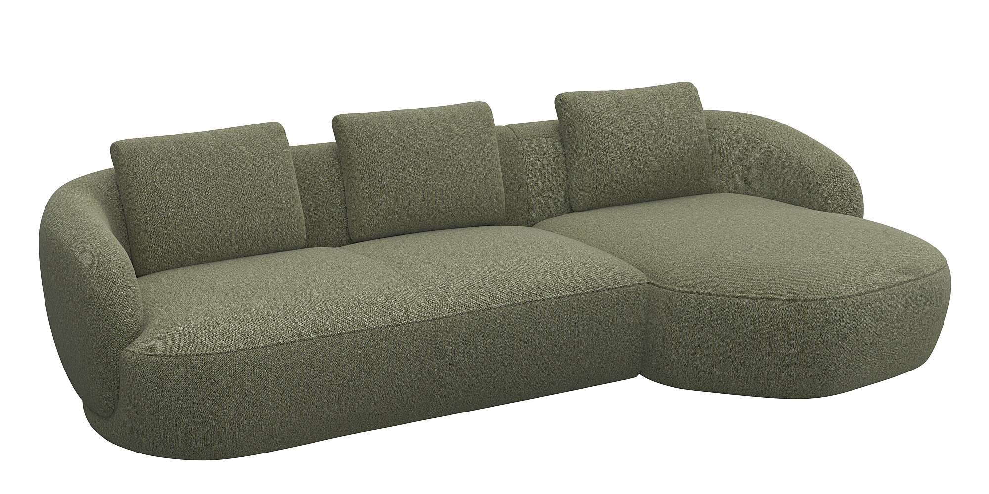 FLEXLUX Wohnlandschaft »Torino, rund, L-Form, Sofa-Ecke mit Recamiere, Long günstig online kaufen