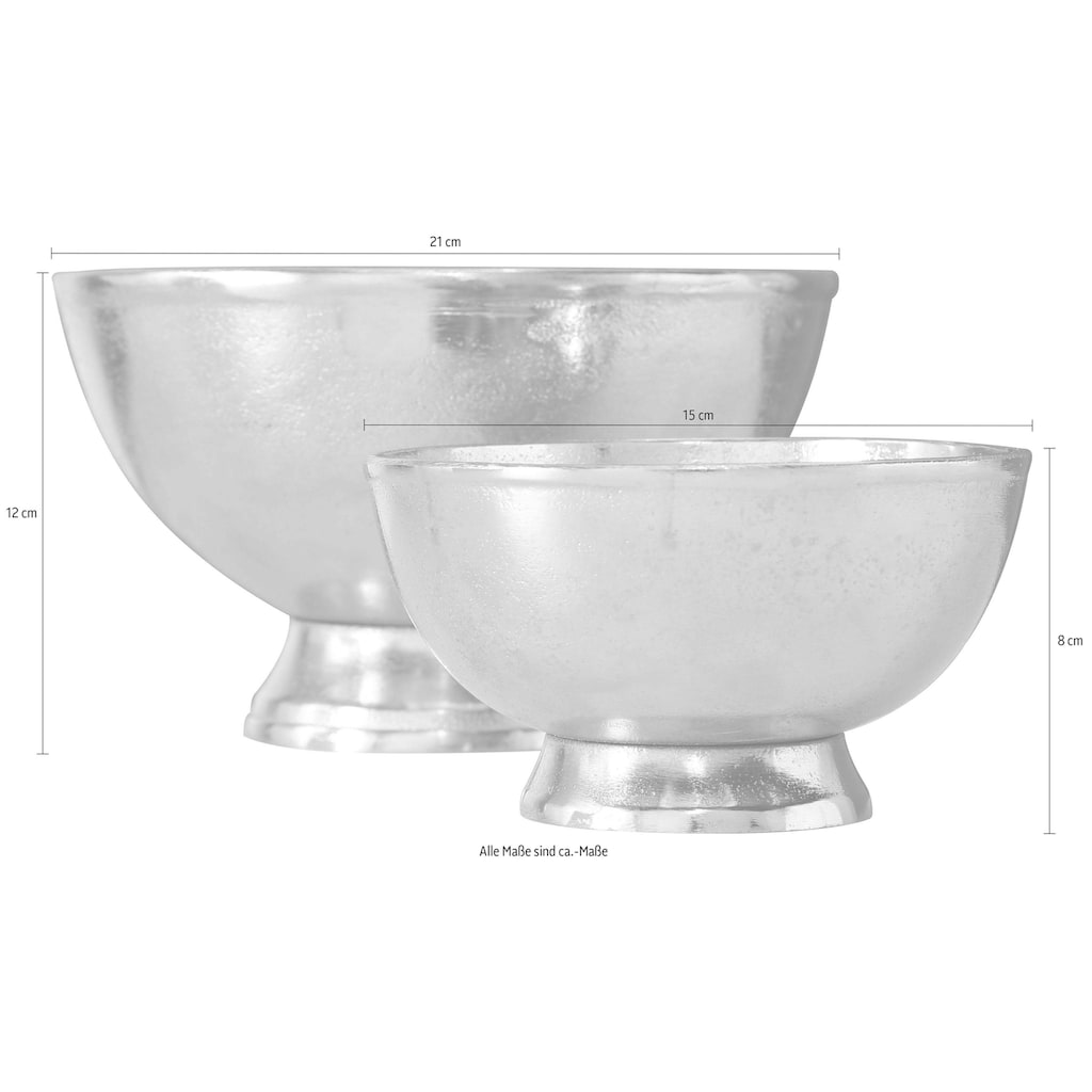 Home affaire Dekoschale »Flaire, silber«, (Set, 2 St.)