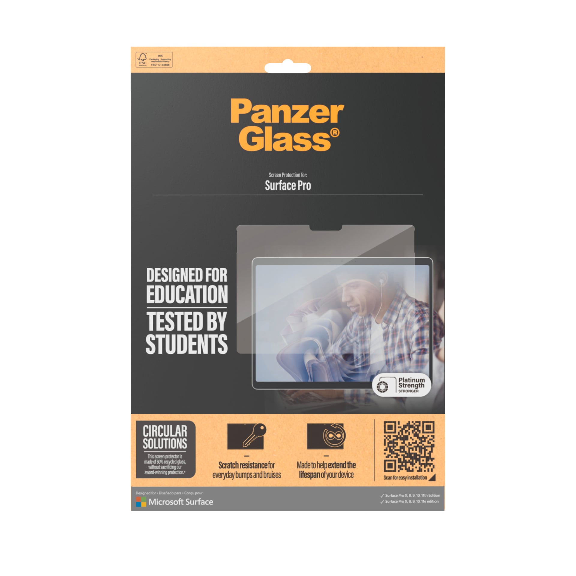 CARE by PanzerGlass Displayschutzfolie »Screen Protector«, für Microsoft Surface Pro X-Microsoft Surface Pro 8/9/10/11, Displayschutz, Schutzfolie, Blickschutz, kratz- & stoßfest