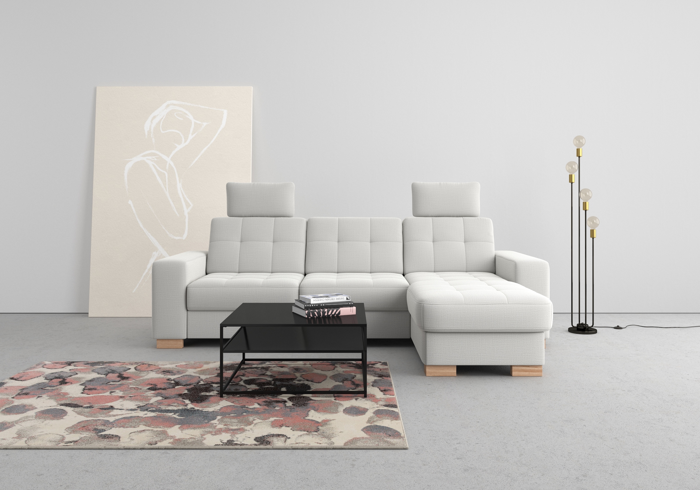 sit&more Ecksofa »Quincy L-Form«, wahlweise mit Bettfunktion und Bettkasten günstig online kaufen