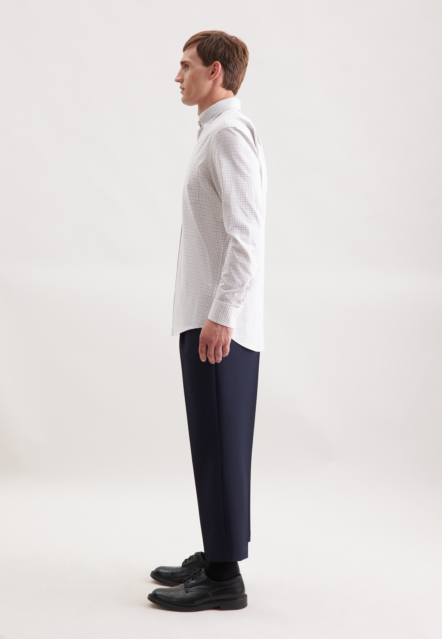 seidensticker Flanellhemd »Schwarze Rose« Regular 1/1 Button-Down-Kragen Karo