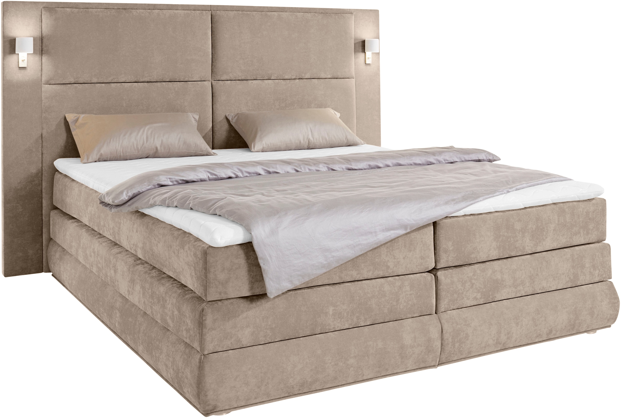 COLLECTION AB Boxspringbett Copenhagen, inklusive Bettkasten und Topper, wahlweise mit LED-Beleuchtung