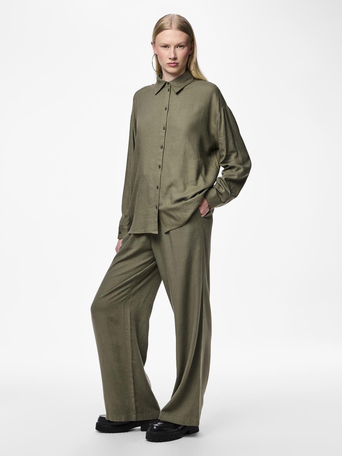 pieces Hemdbluse »PCPIA LS LOOSE SHIRT WVN NOOS«