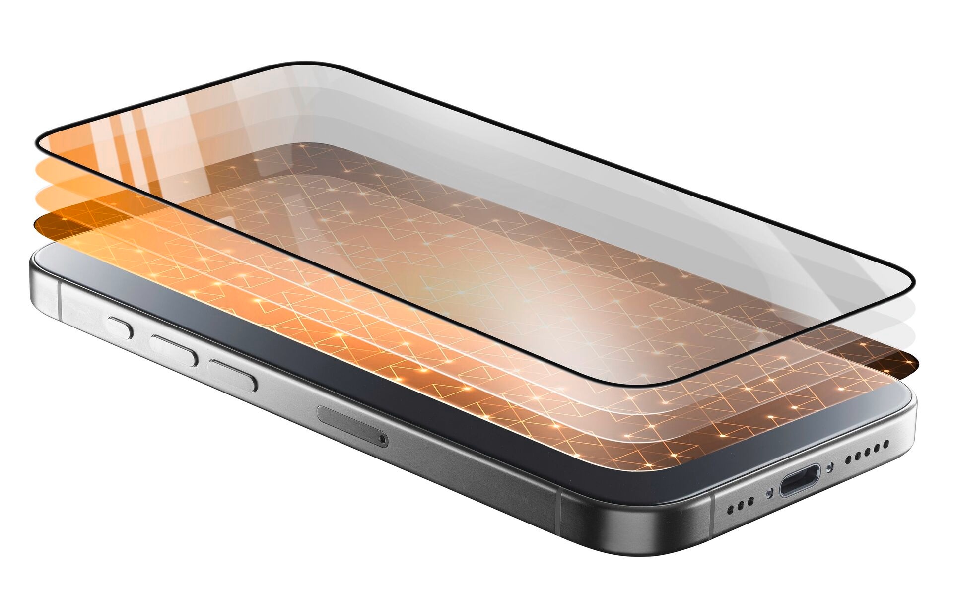 Cellularline Displayschutzglas »FORTIFIED XTREME GLASS«, für Apple iPhone 16, Displayschutzfolie, Schutzfolie, Bildschirmschutz, kratz- & stoßfest