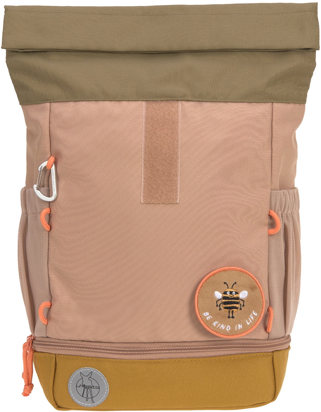 LÄSSIG Kinderrucksack »Nature, Mini Rolltop Backpack, Hazelnut« Reflektoren aus recycelten PET-Flaschen