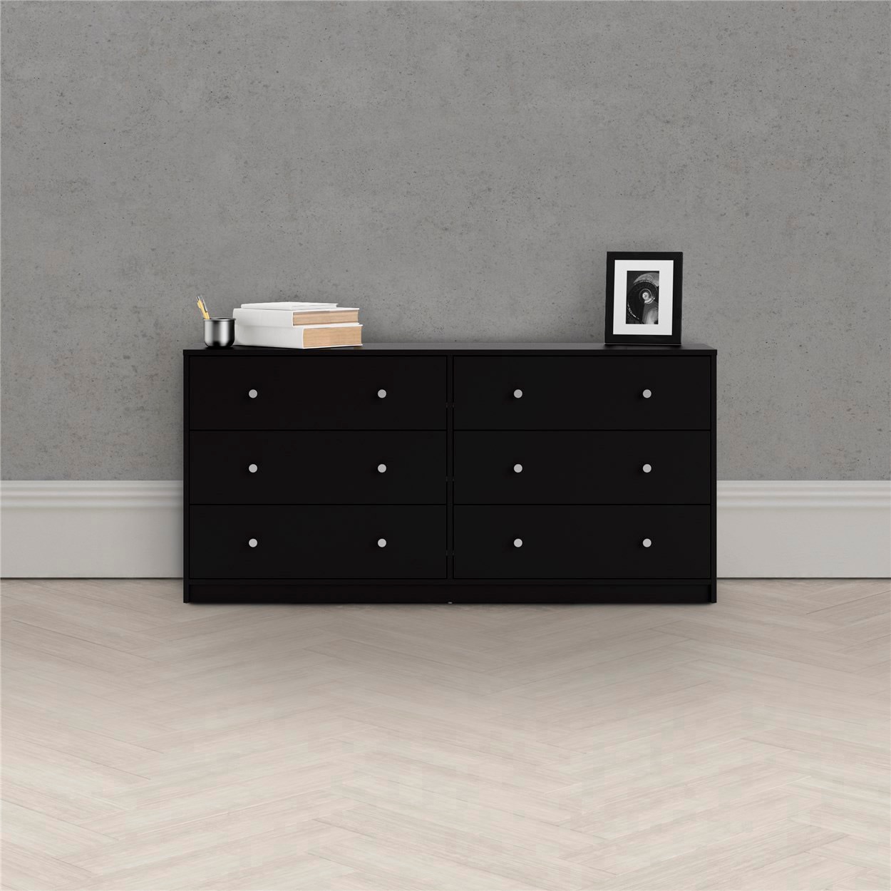 Home affaire Sideboard »May, Aufbewahrung, Schubkastenkommode, Stauraum«, mit 6 Schubladen, Knopfgriffen,Tiefe von 30 cm, Breite 143 cm