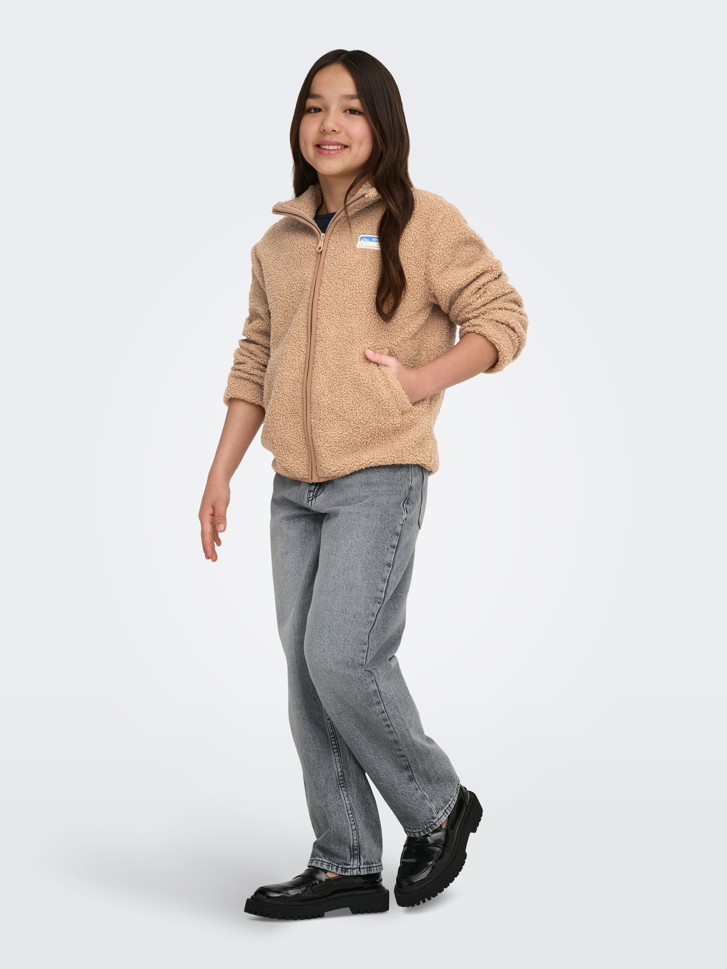 KIDS ONLY Fleecejacke »KOGEVA LIFE TEDDY JACKET CP OTW NOOS« ohne Kapuze