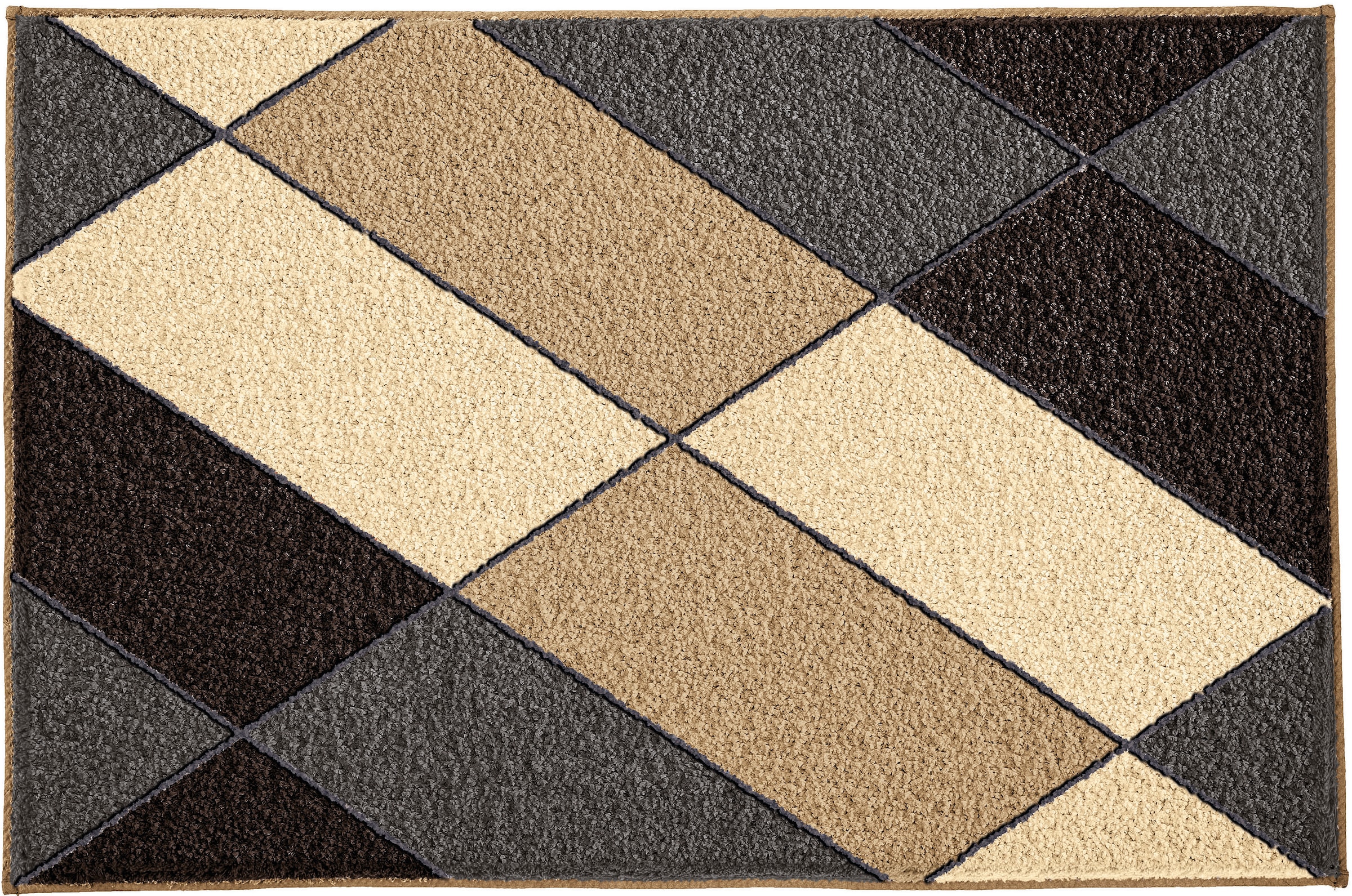 Kleine Wolke Badematte »Ayana«, rutschhemmend beschichtet, fußbodenheizungsgeeignet, Badteppich, modernes Rauten Design, leichter Hoch-Tief Effekt