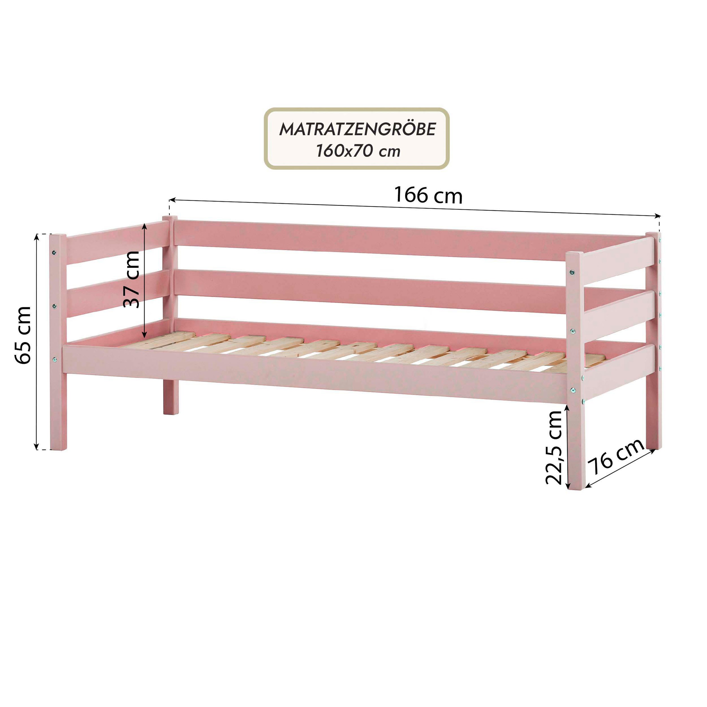 7. Bild von Hoppekids Einzelbett »ECO Comfort«, (Set), mit Rollrost in 8 Farben, wahlweise mit Matratze und Absturzsicherung