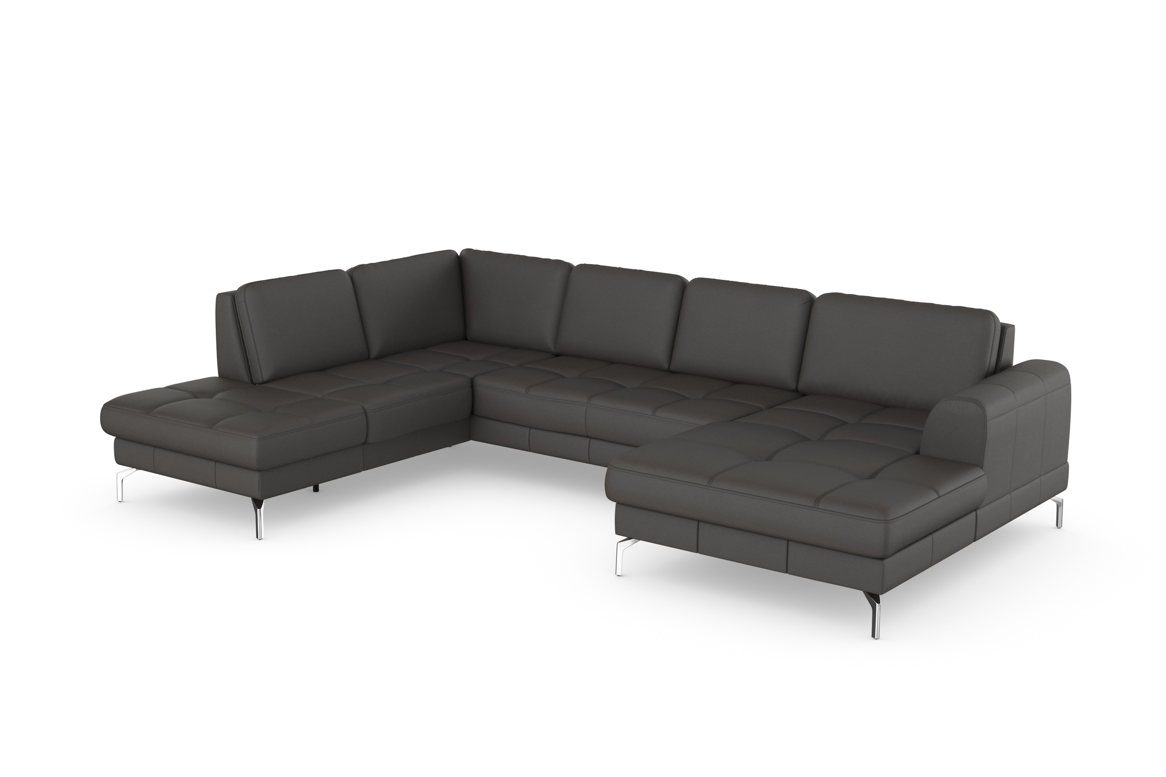 sit&more Wohnlandschaft »Bendigo U-Form«, inklusive Sitztiefenverstellung, Bodenfreiheit 15 cm, in 2 Fußfarben