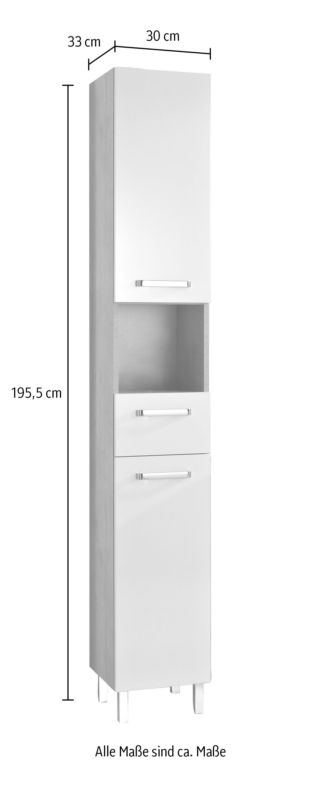 Saphir Hochschrank »mit einer Nische und zwei Einlegeboden«