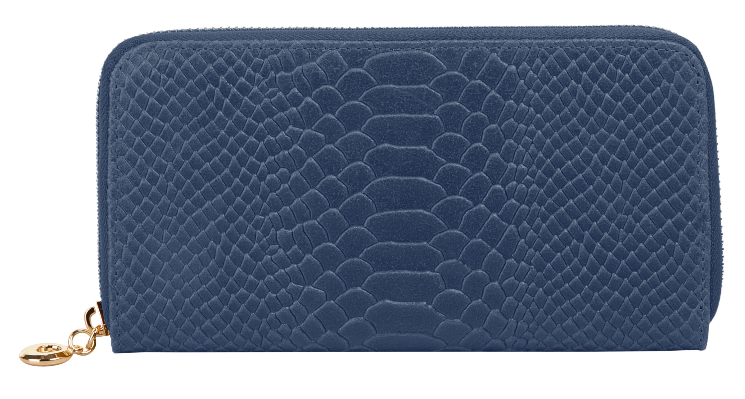 CLUTY Geldbörse echt Leder, Made in Italy blau