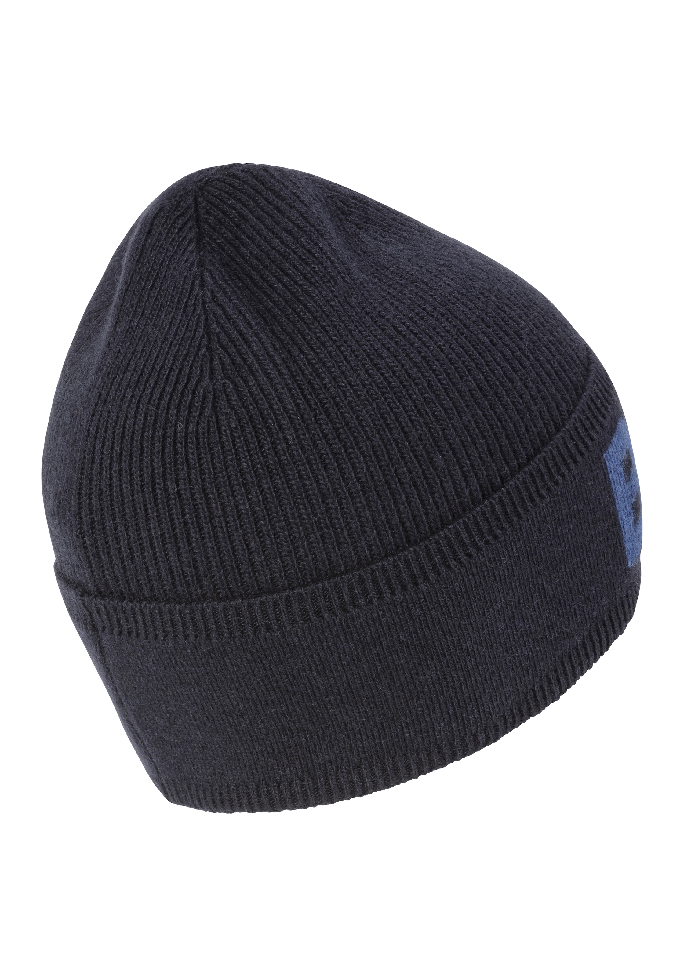 BOSS Beanie »Elio_Hat«, aus Rippenstrick, Jaquard-Logo