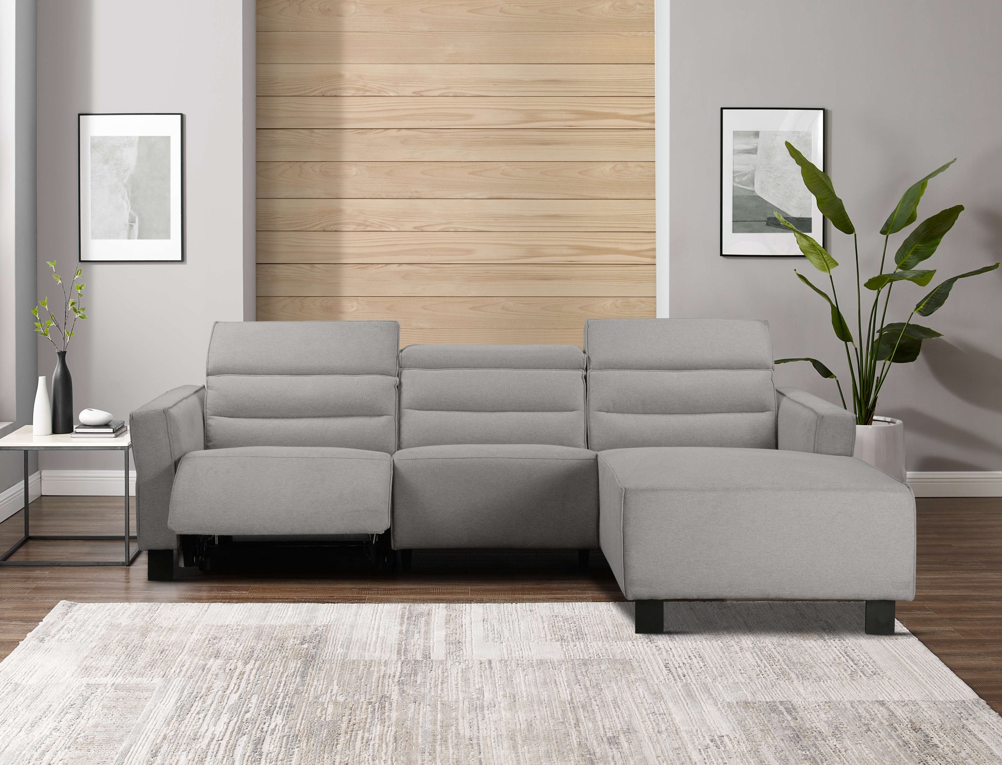 Places of Style Ecksofa »Carpari, L-Form, 263 cm, manuelle o. elektrische Relaxfunktion,«, USB A/C und Kopfteilverstellg
