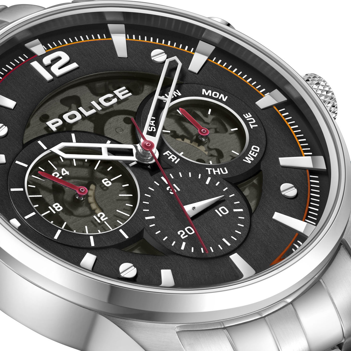 Police Multifunktionsuhr »DRIVER II«, Quarzuhr, Armbanduhr, Herrenuhr, Edelstahlarmband