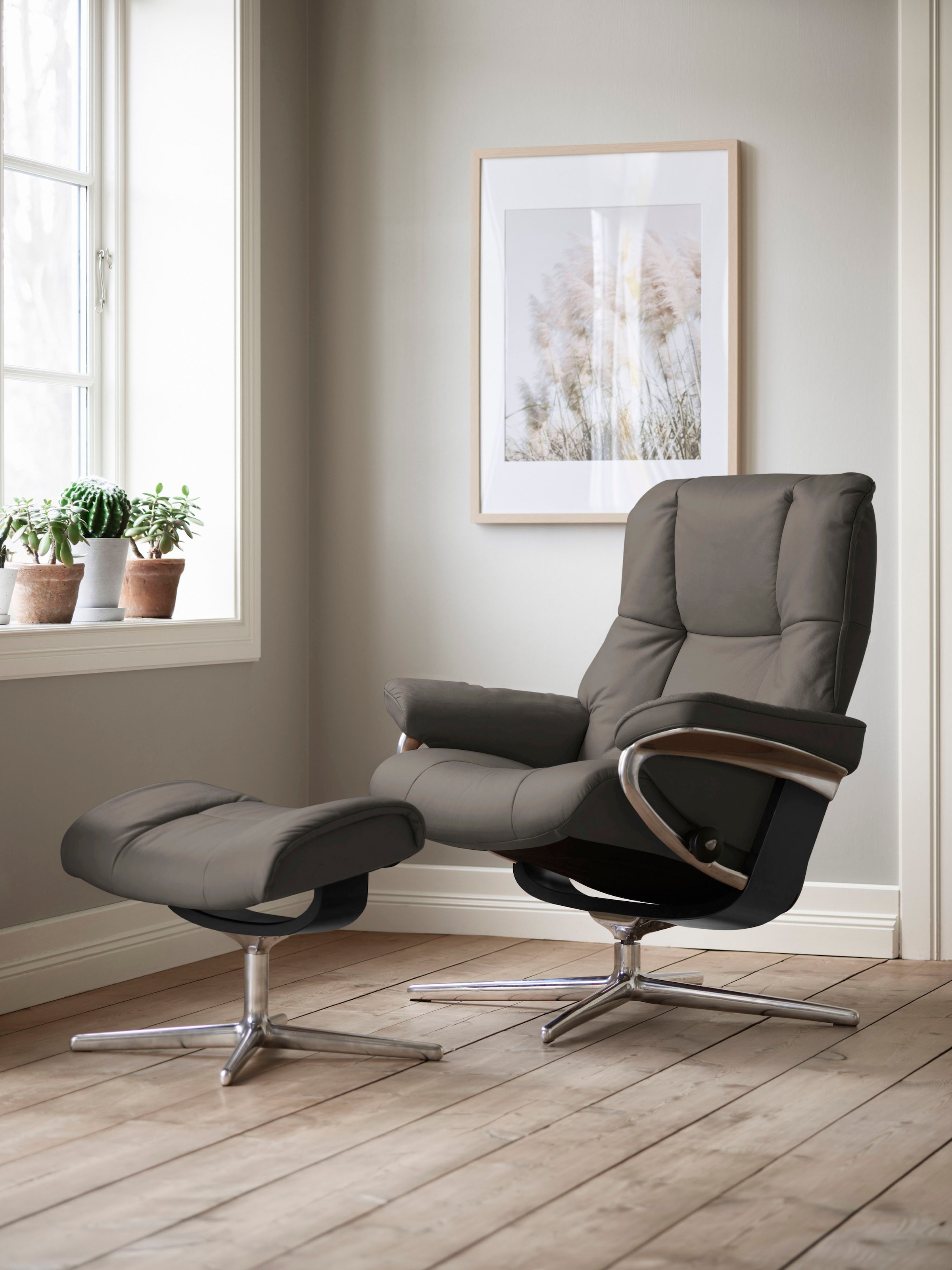 Stressless "Mayfair" Set, Relaxsessel mit Hocker, mit Hocker, mit Cross Bas günstig online kaufen