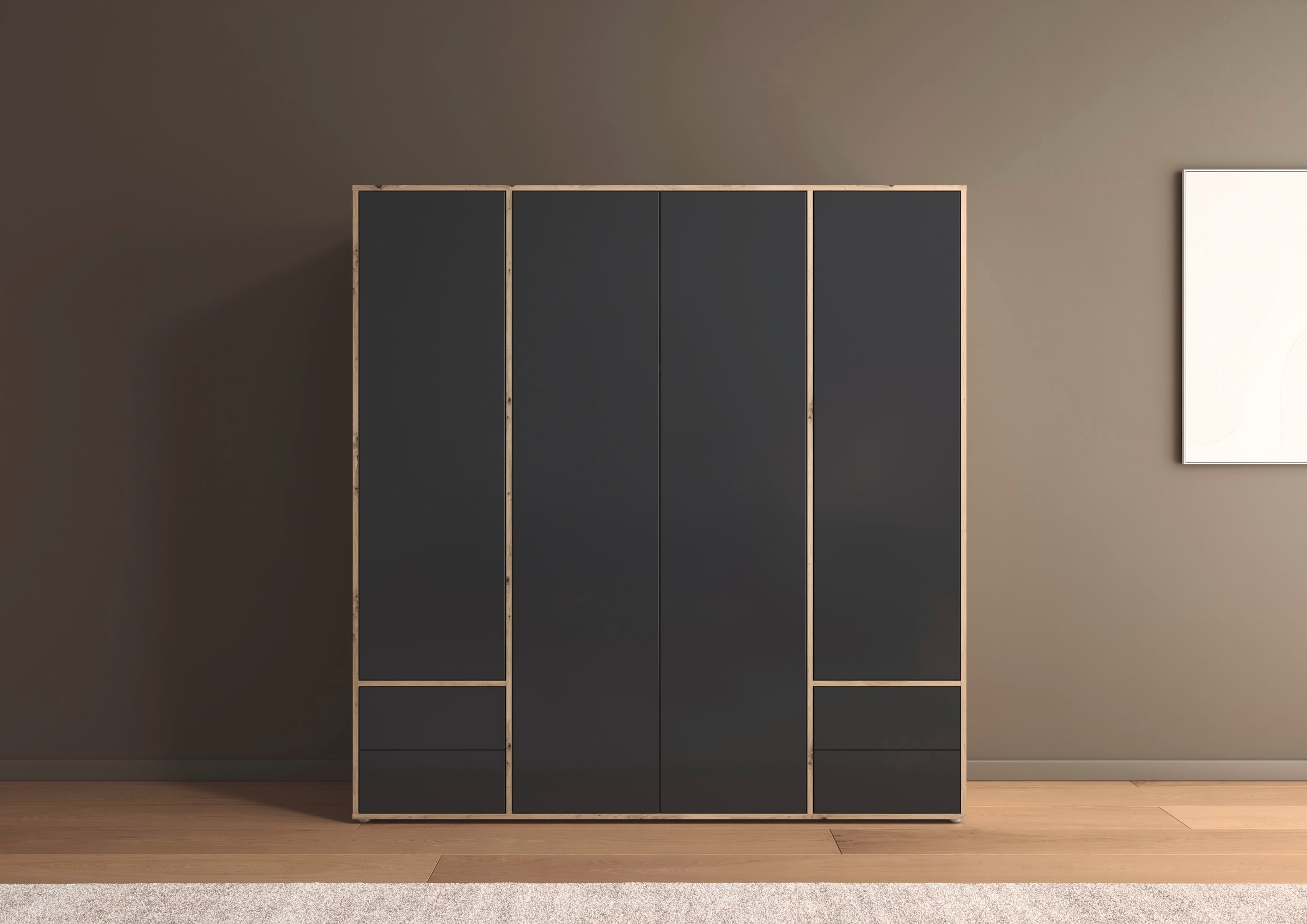 rauch Drehtürenschrank »Kleiderschrank Schrank Garderobe Wäscheschrank NABILA viel Stauraum«, (in 3 verschiedenen Ausstattungen BASIC/CLASSIC/PREMIUM), mit 2 Schubladen und Push-to-Open Funktion TOPSELLER MADE IN GERMANY