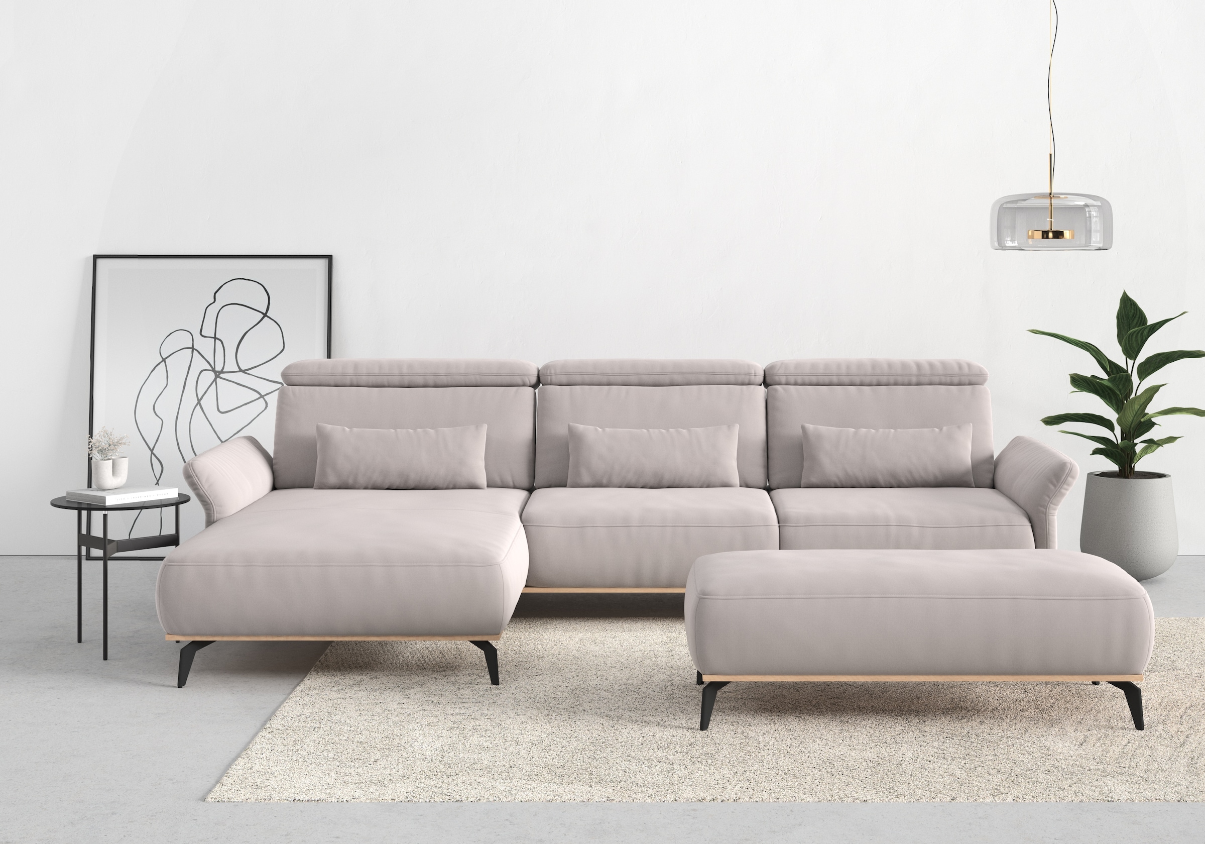 Places of Style Ecksofa "Fjord L-Form", massiv, wahlweise mit Armlehnfunkti günstig online kaufen