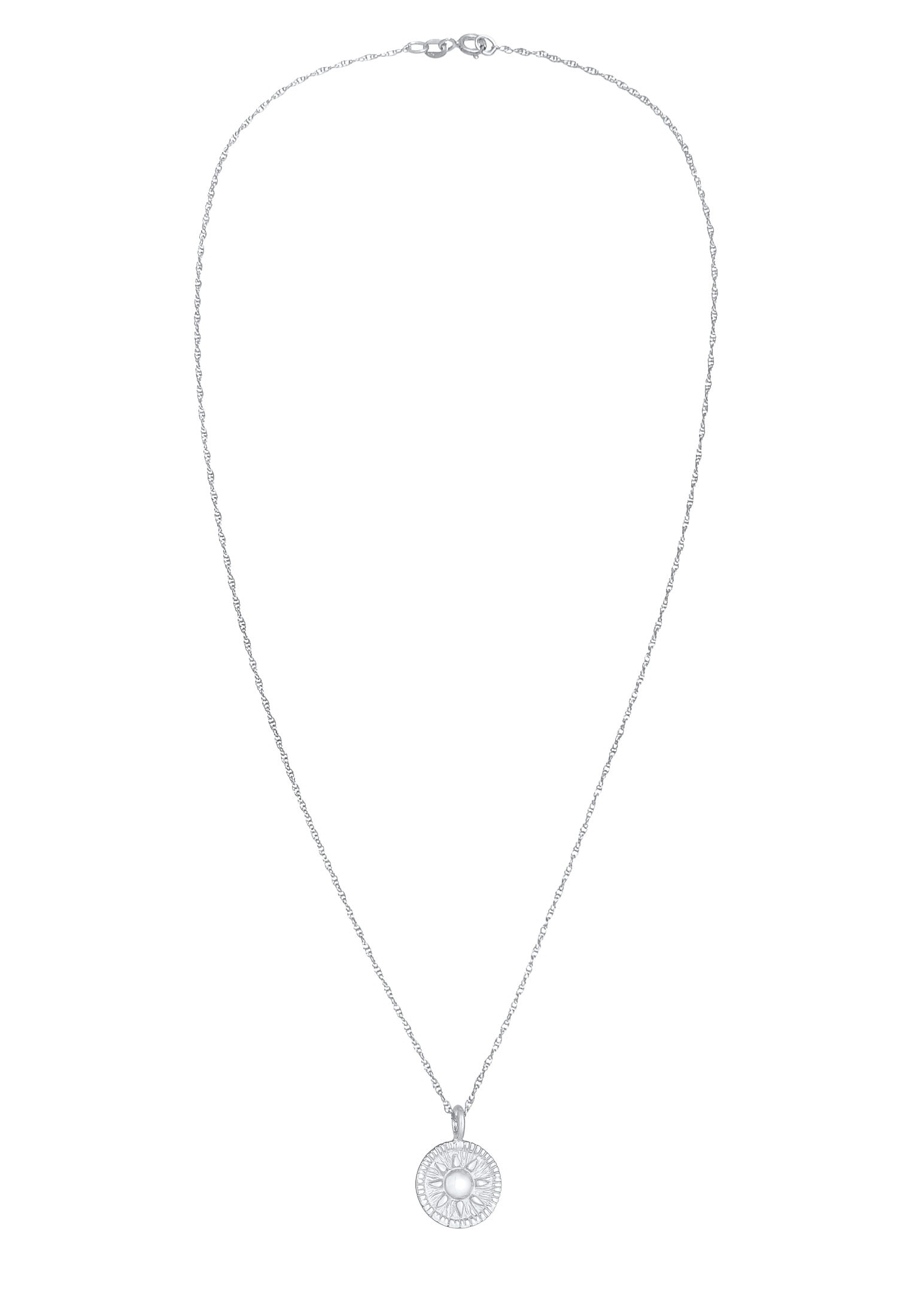 Elli Kette mit Anhänger »Sonne Antik Coin Rund Kordelkette 925er Silber«