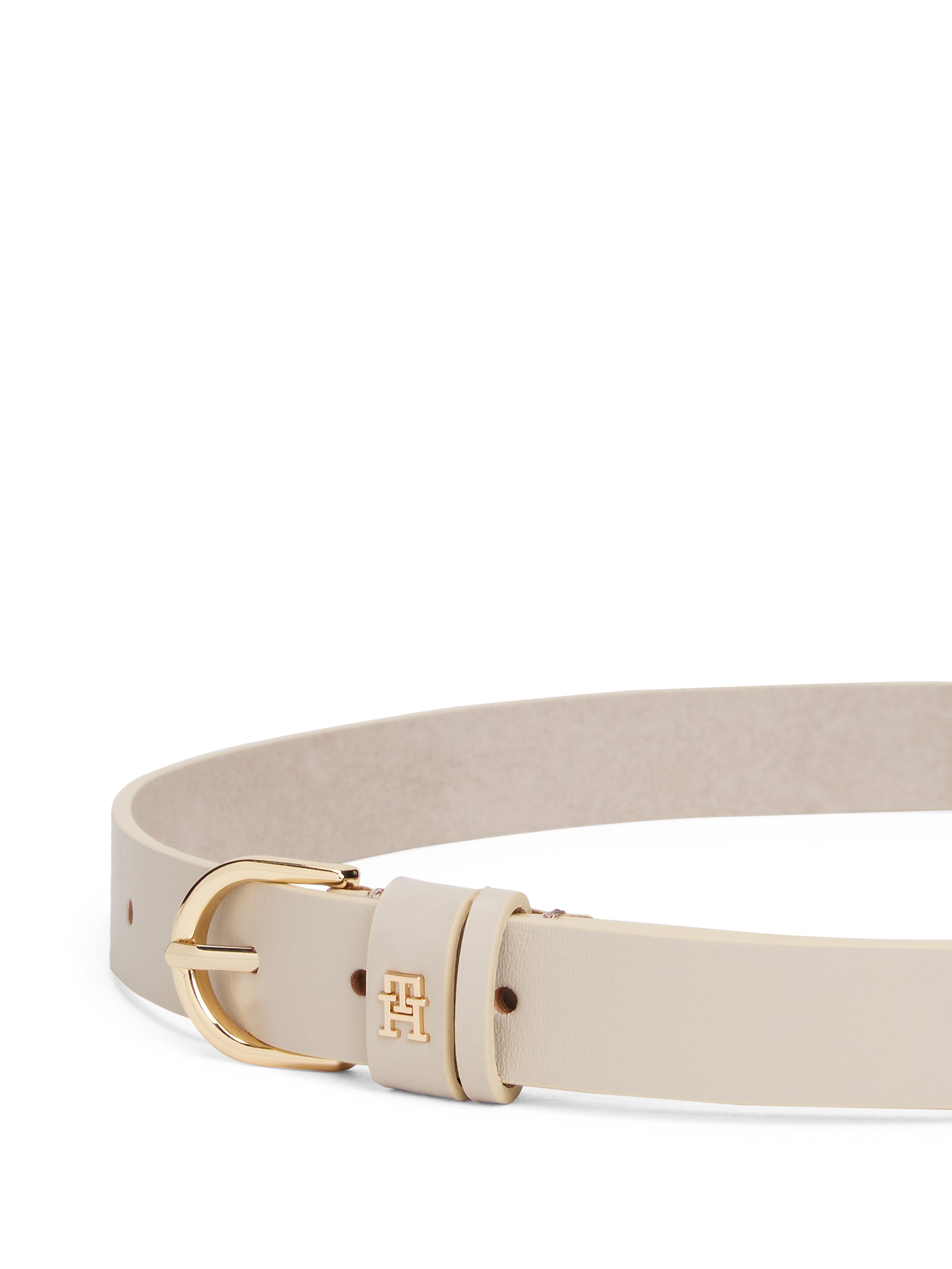 Tommy Hilfiger Ledergürtel »ESSENTIAL EFFORTLESS 2.5 GOLD«, Logoemblem, weiche Haptik, ovale Einfachdornschließe