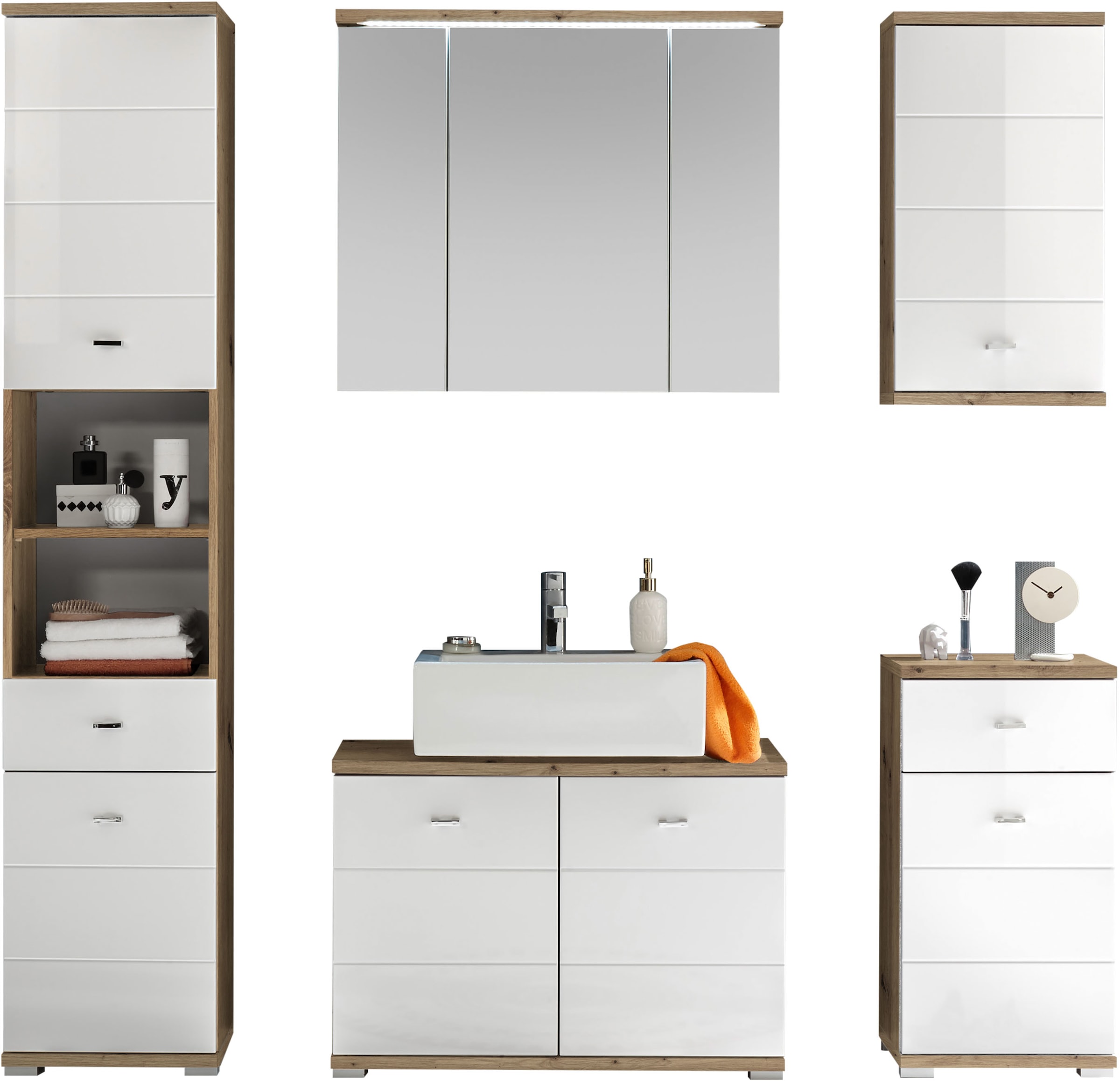 BASIC by Balculina Badmöbel-Set »Pool« 5 Stk. tlg. günstig online kaufen