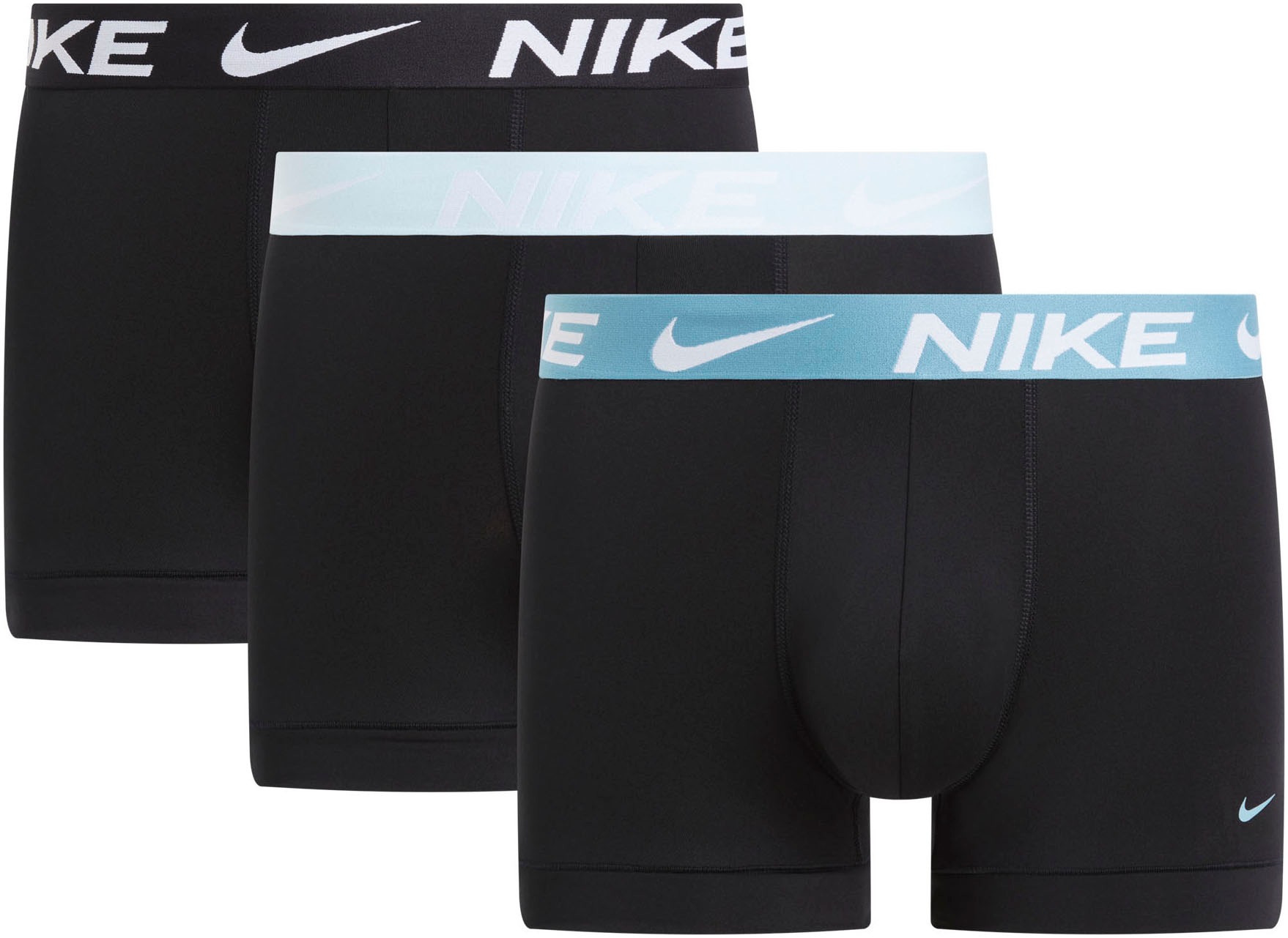 NIKE UNDERWEAR Trunk »TRUNK 3PK« Packung, 3er, 3 Stk. tlg., mit NIKE Logo-Elastikbund BLK - GLACIER BLUE/ DNIM TURQ./ BLK M (48) M (48) 3er-Pack...