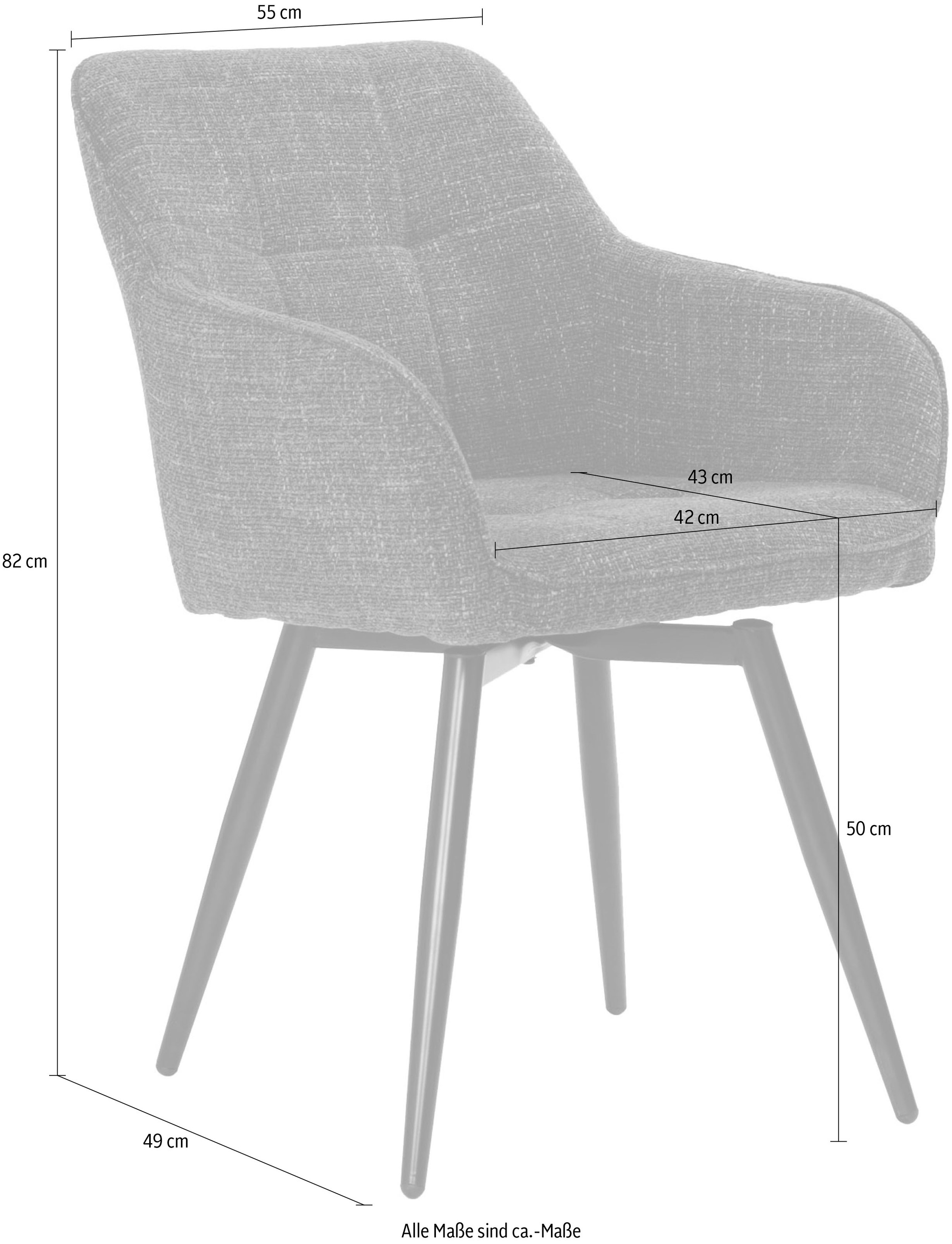 SIT Drehstuhl, (Set), 2 St., Strukturstoff, mit 360° Drehfunktion