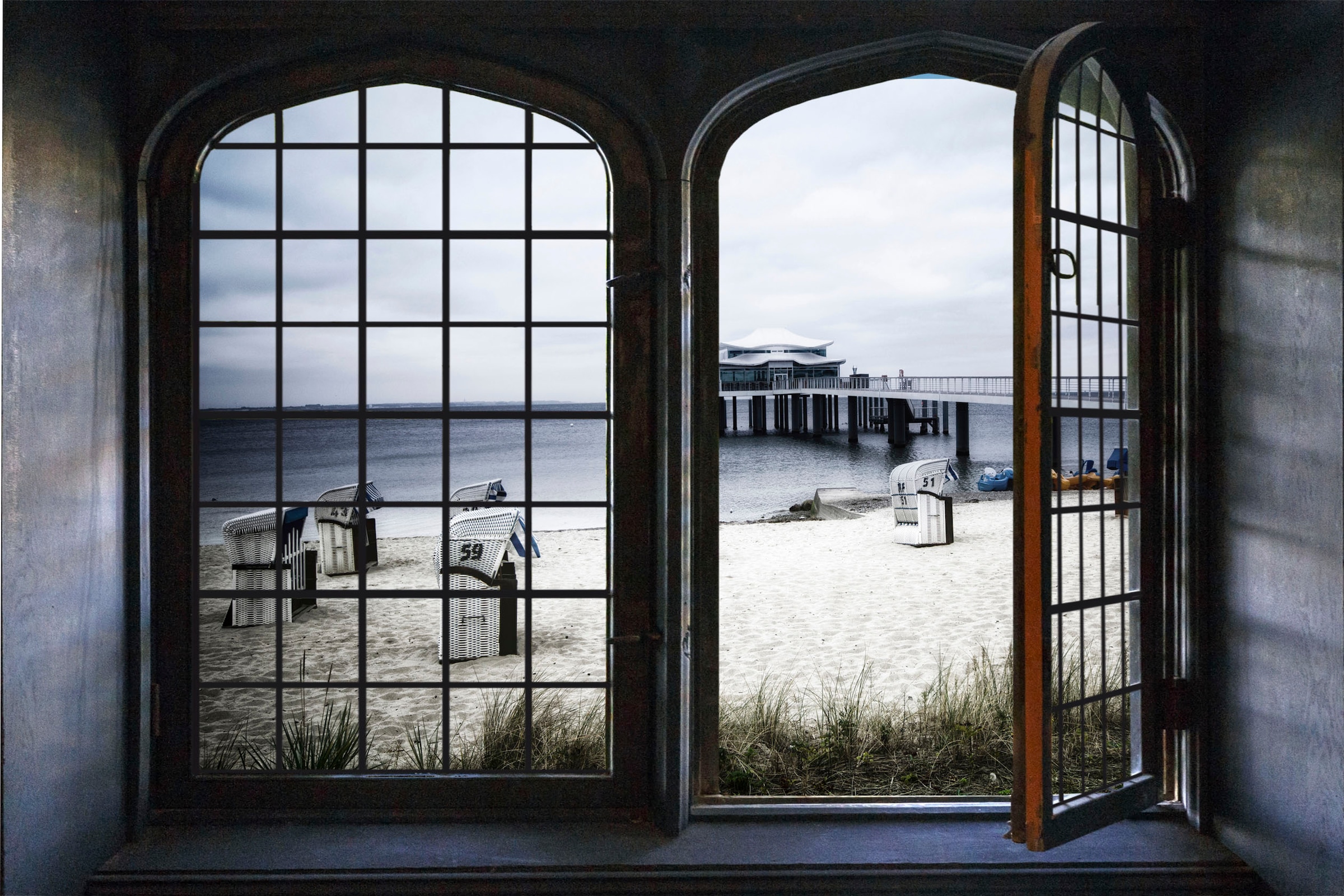 queence Wandsticker »Nordsee«, Wandsticker, Wandbild, selbstklebend, 3D, Fenster