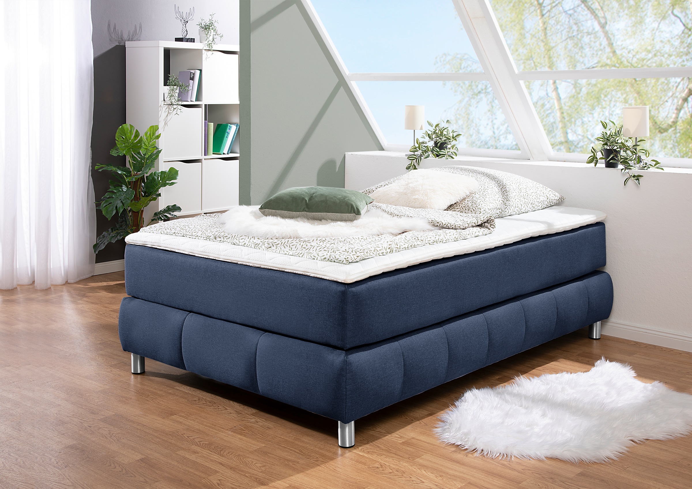 Bild von andas Boxspringbett »Salo«, Ohne Kopfteil, inkl. Topper, auch in Überlänge 220 cm