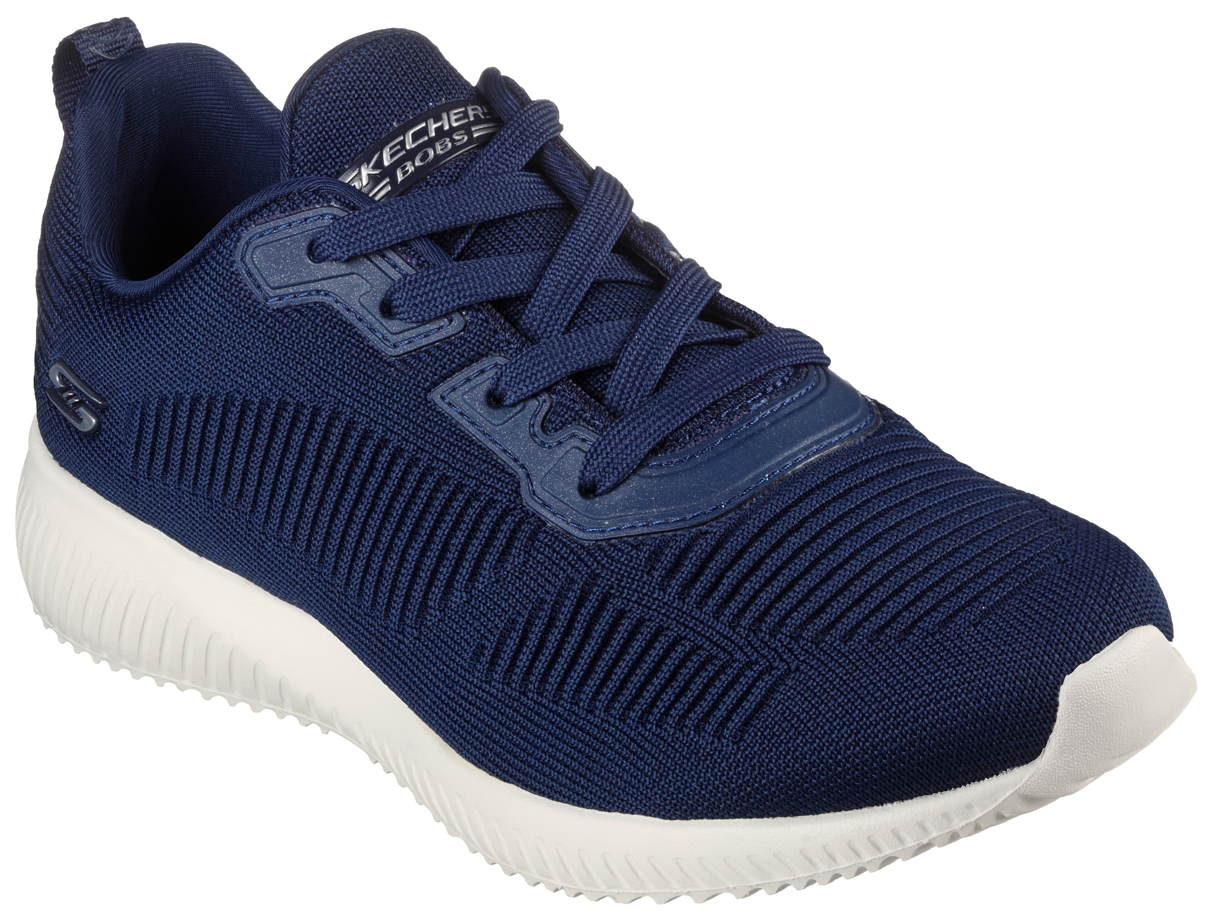 Skechers Sneaker »BOBS SQUAD - TOUGH TALK«, Schnürschuh, Freizeitschuh, Trainingsschuh in Strick-Optik