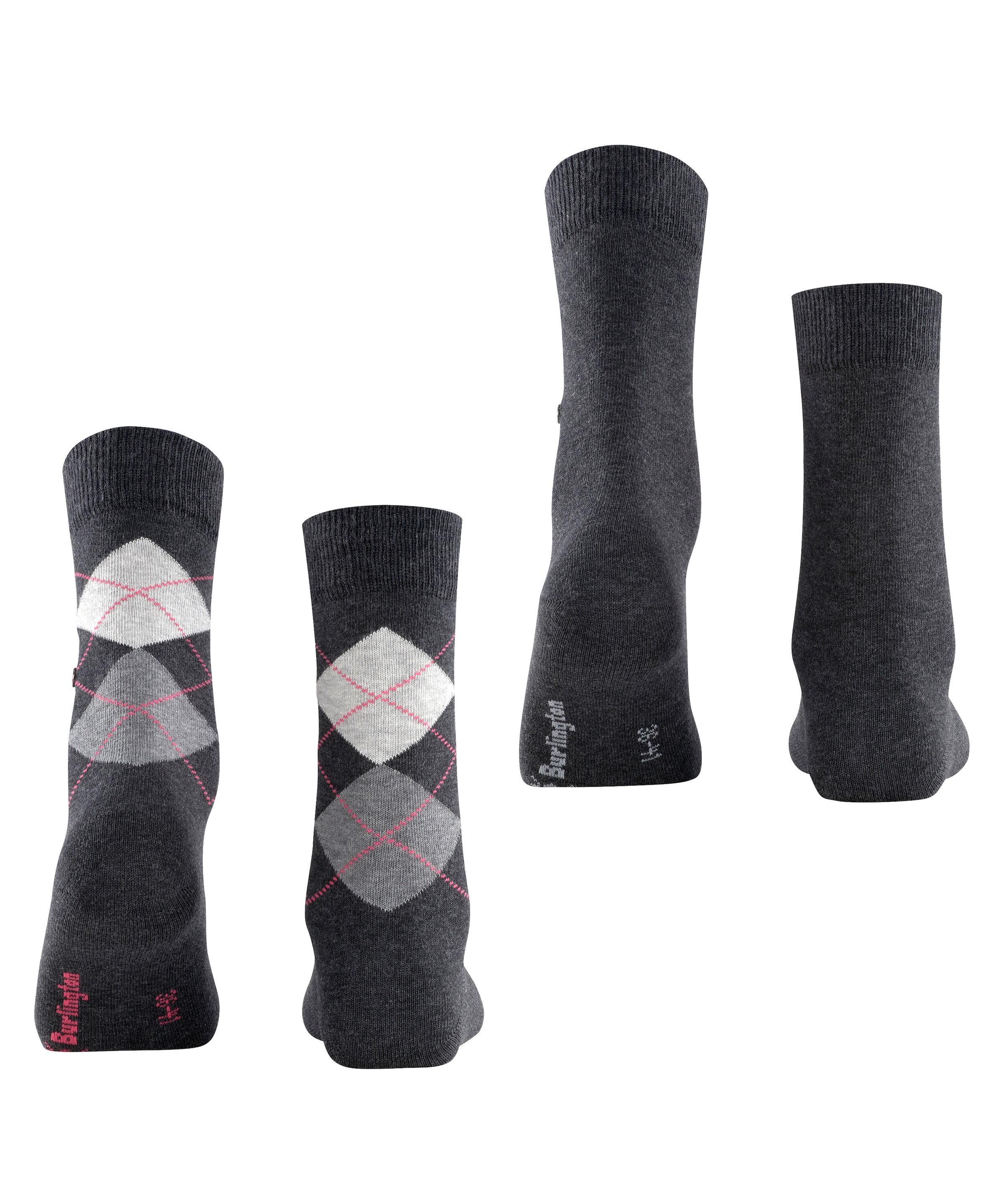 Burlington Socken »Everyday Mix« 2 Paar,  Einheitsgröße 36-41, unifarben und Argyle-Muster