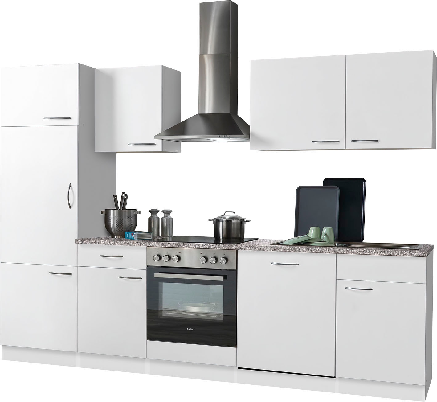 Küchenzeile »Kiel«, mit E-Geräten, inkl. Geschirrspüler, Breite 280 cm