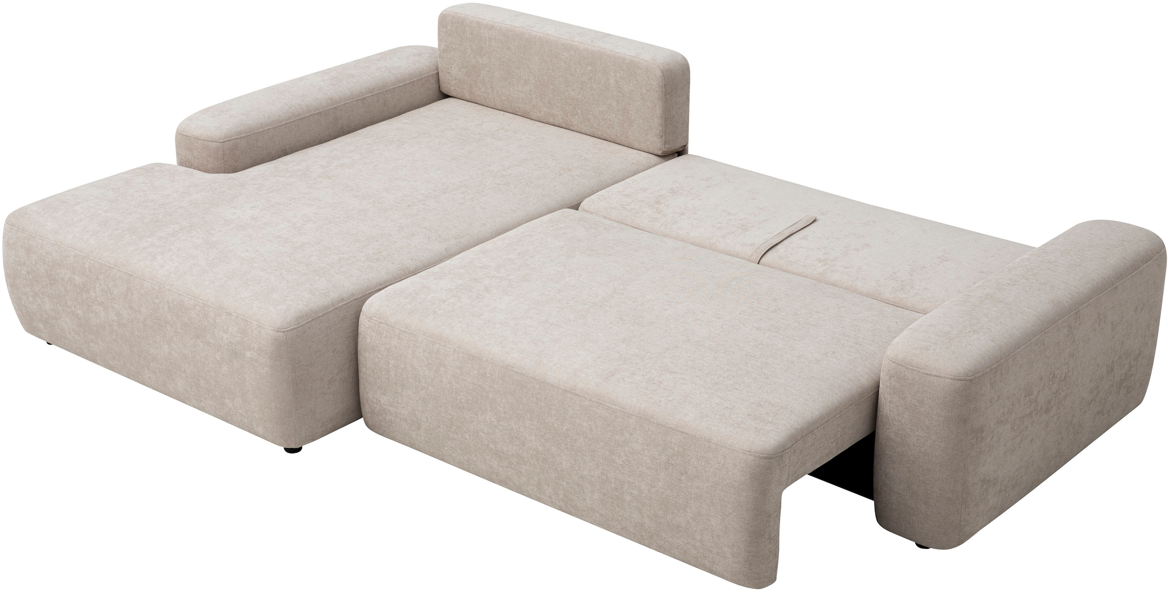 INOSIGN Ecksofa »TORGE (264cm), Schlafsofa in Cord, Samtvelours o Struktur fein, L-Form«, Schlaffunktion, Bettkasten, Liegefläche: 125/210 cm