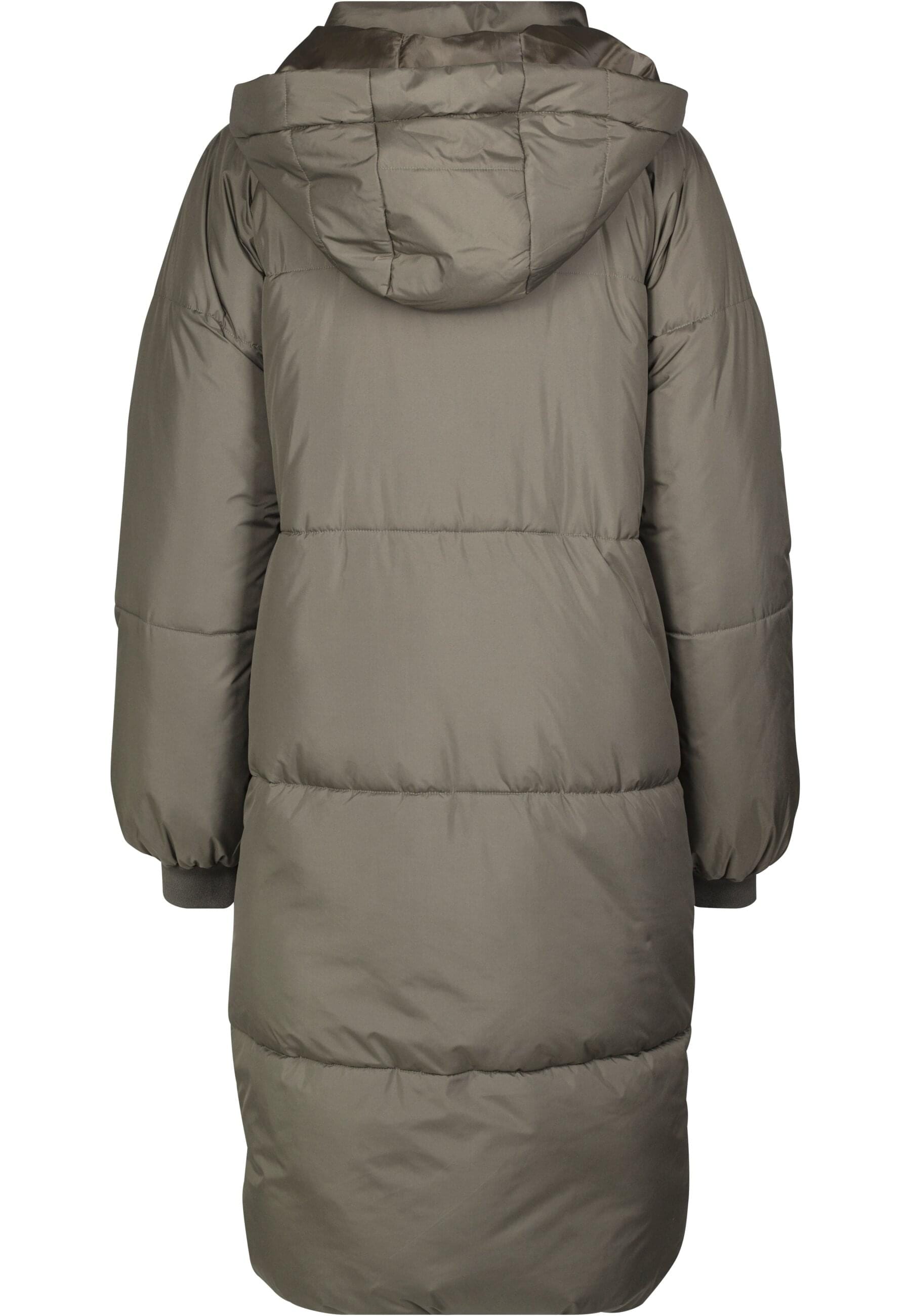 URBAN CLASSICS Winterjacke »Urban Classics Damen Ladies Oversize Faux Fur Puffer Coat« 1 Stk. tlg. mit Kapuze