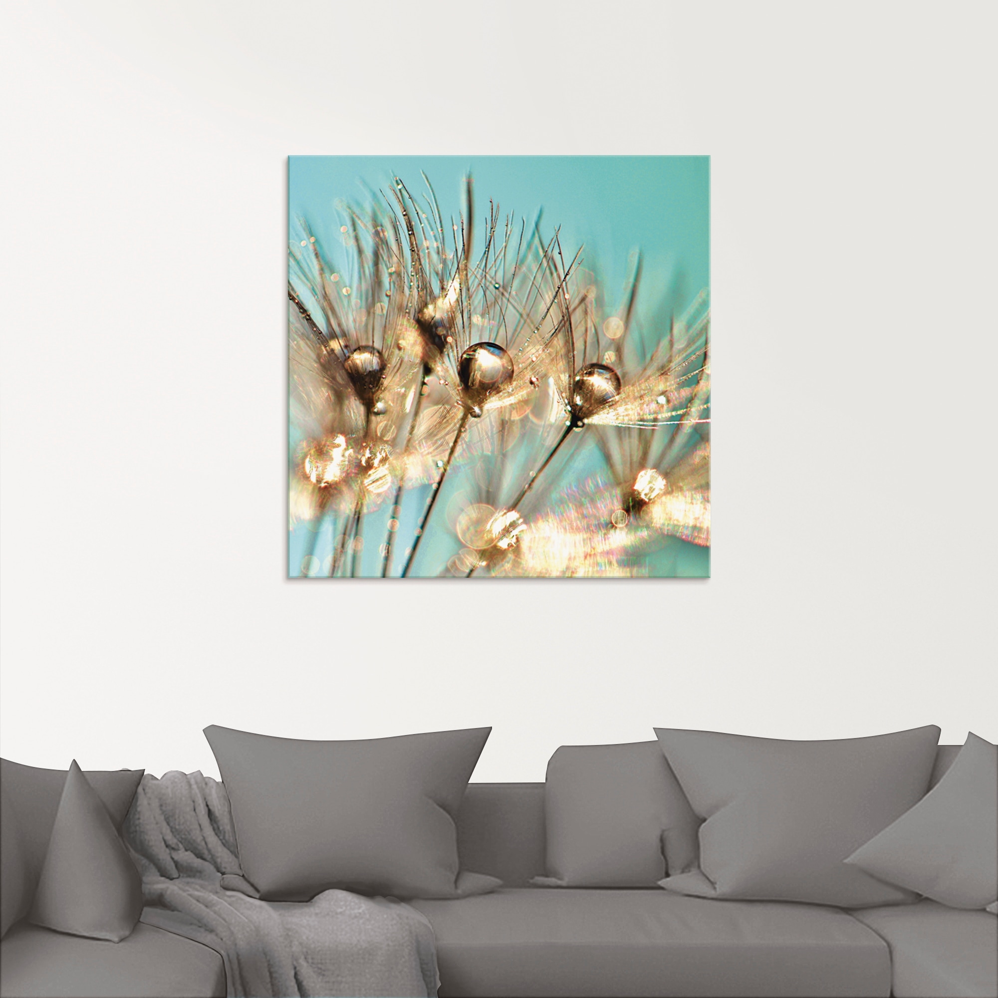 Artland Glasbild »Pusteblume Goldener Tau«, Blumen, (1 St.), in verschiedenen Größen