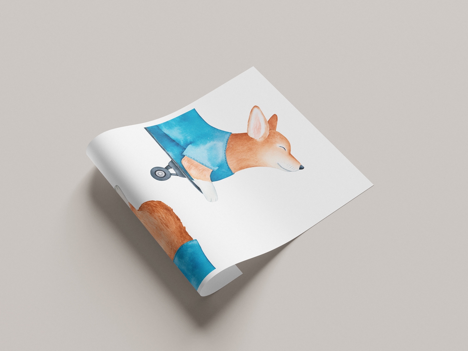 Lüttenhütt Bild mit Rahmen »oder Poster, Hund auf Skateboard«, Fahrzeuge-Fantasy-Hund-Hundebilder-Tiere, (1 St.), HD Premium Druck