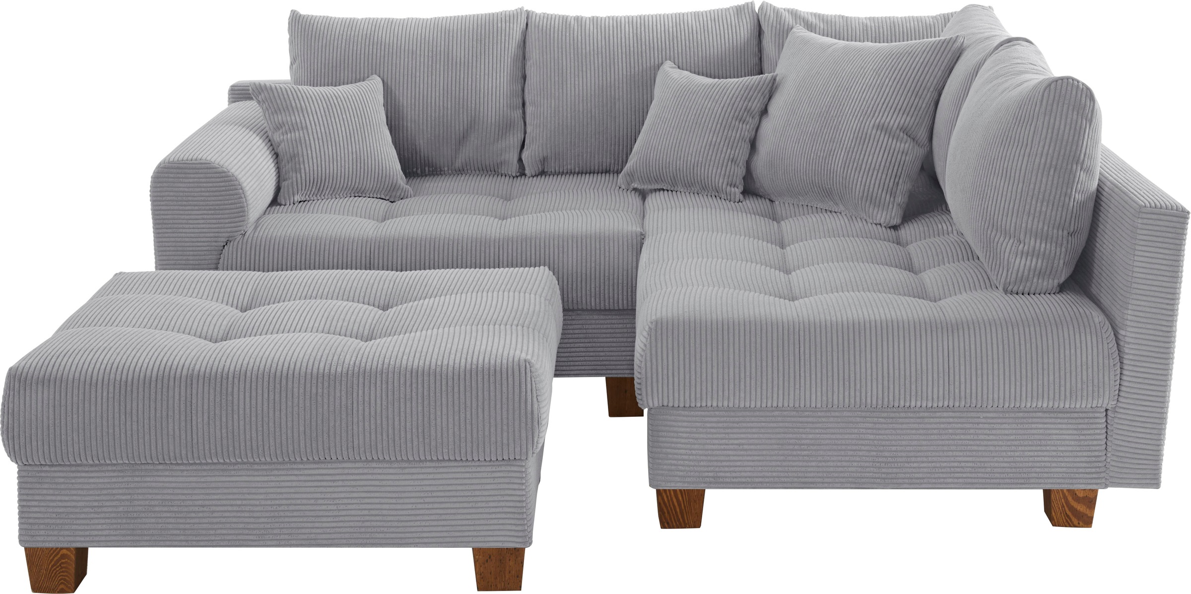 Home affaire Ecksofa »Rice L-Form, B: 216 cm« Set: Sofa & Hocker, mit 3 Zie günstig online kaufen