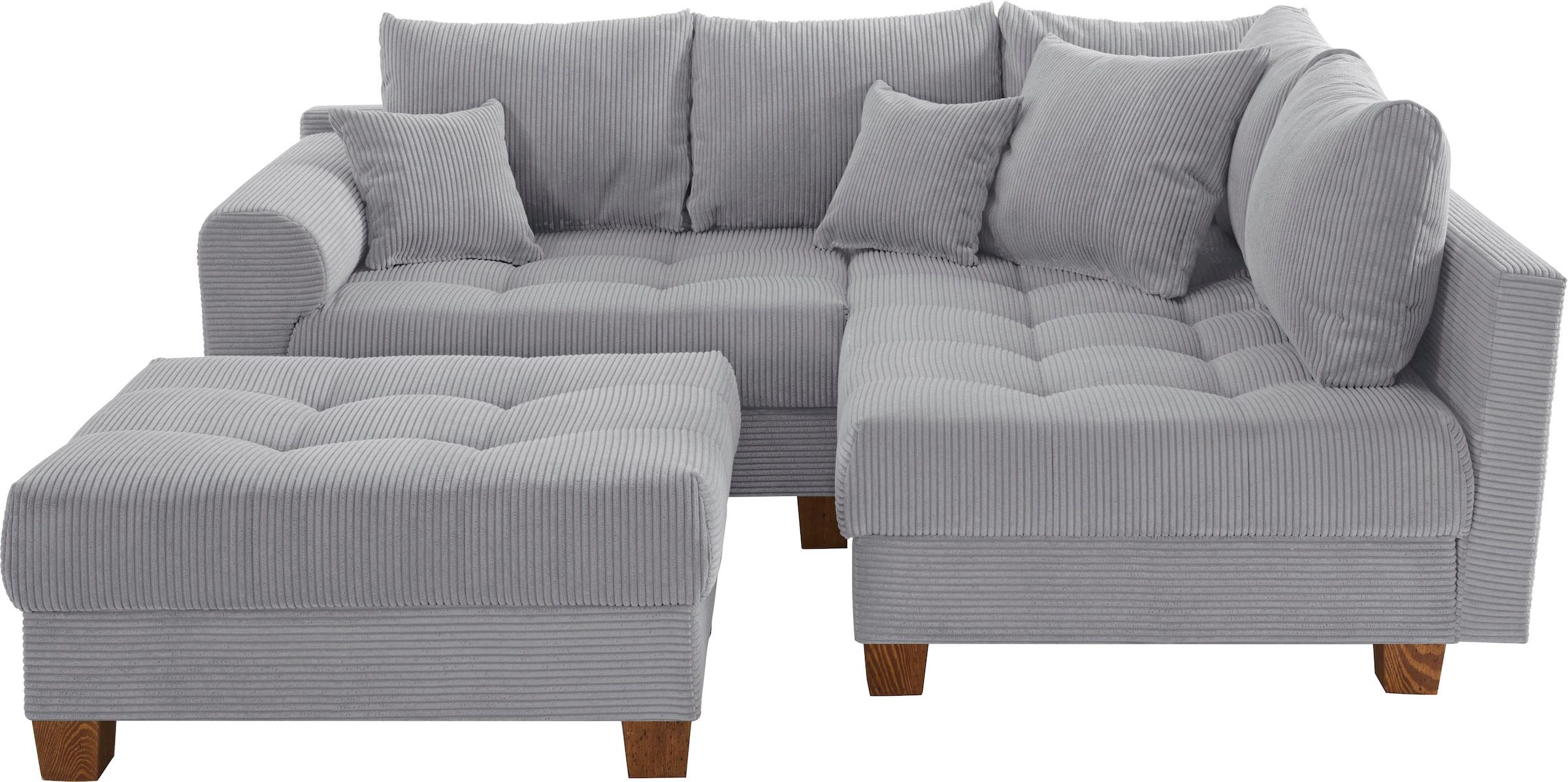 Home affaire Ecksofa »Rice L-Form inkl. Hocker«, (Set, mit Hocker), mit Bon günstig online kaufen