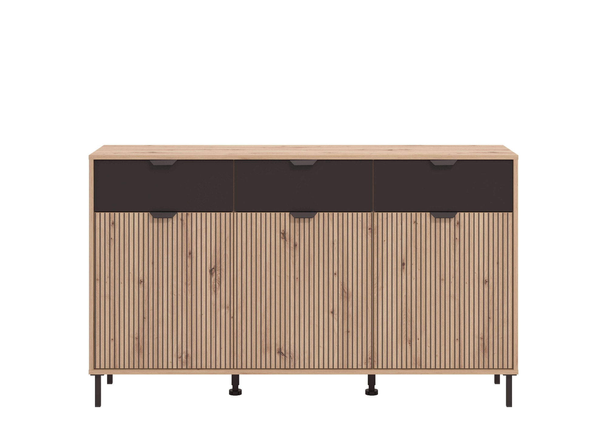 Home affaire Kommode »Mayenne Sideboard, Schubladenschrank, Kommode, Anrichte, Breite 157cm«, Wohnzimmermöbel, Schlafzimmermöbel, mit Drehtüren und drei Schubladen