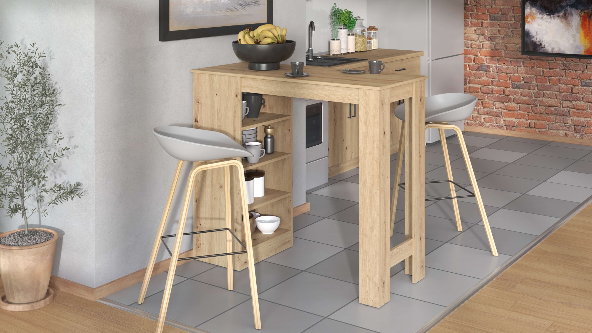 Home affaire Bartisch »Valence, 120x50x150 cm, Küchentisch, Bartresen, Steh günstig online kaufen