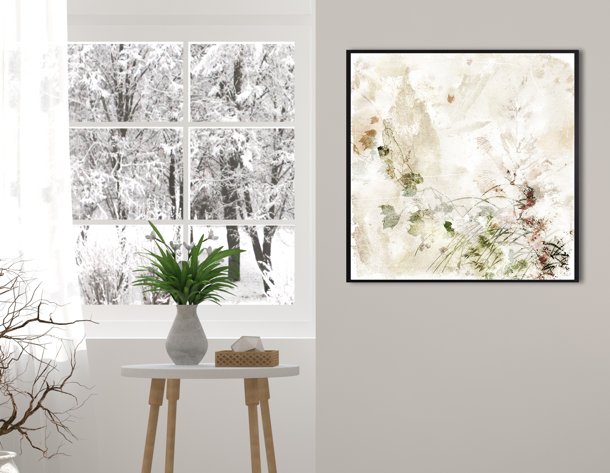 queence Leinwandbild »Floral«, (1 St.), mit einem Schattenfugenrahmen vered günstig online kaufen