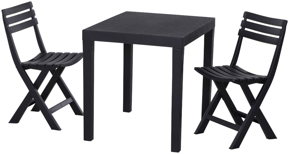 Progarden Balkonset »Club« Set, 3 tlg. anthrazit 3-teilig