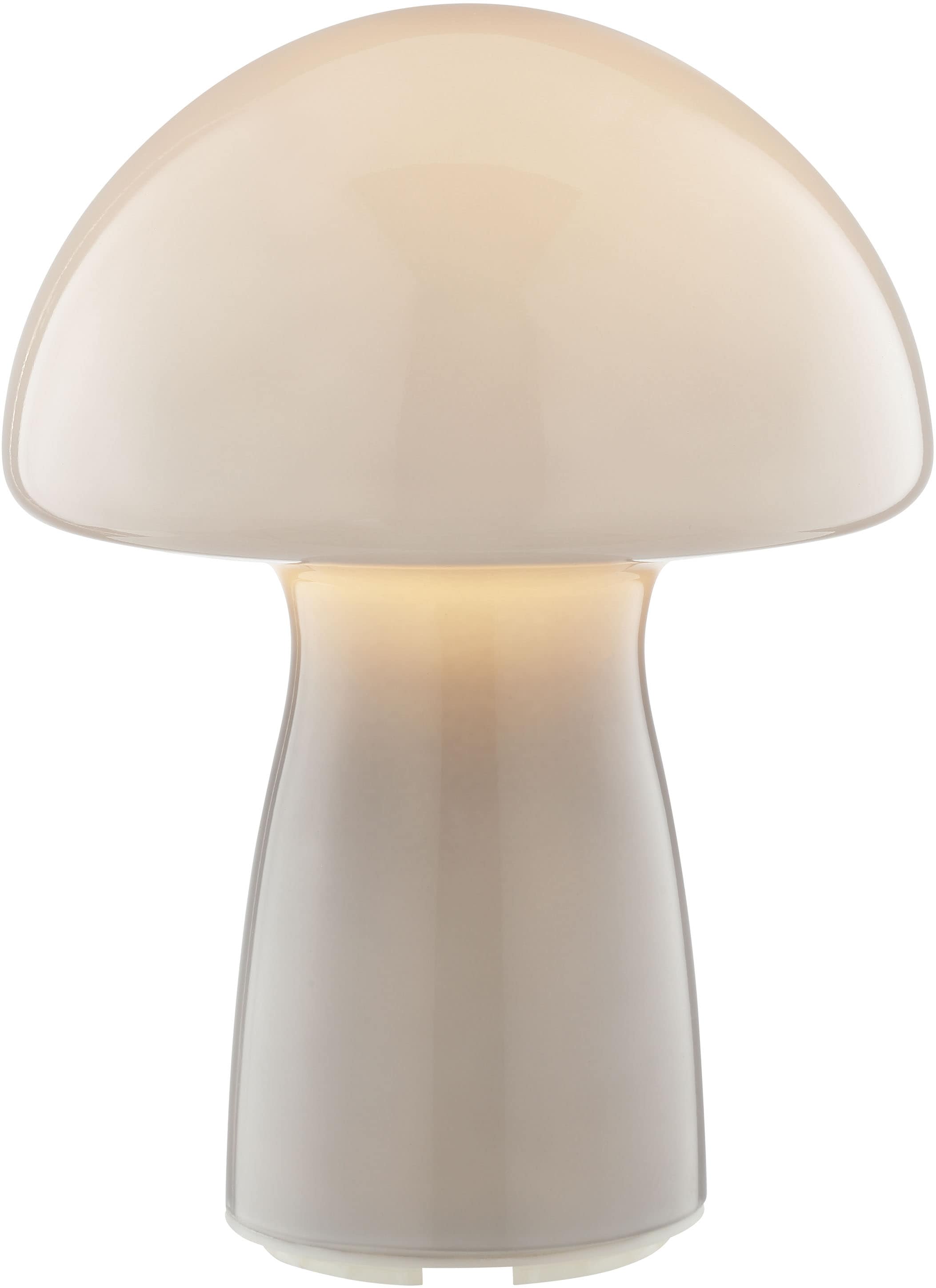 Brilliant LED Tischleuchte »Erik« LED-Modul 1 Stk. Warmweiß Pilzleuchte aus Glas mit Akku, 250 lm, 2700 K, H 22 cm, dimmbar, grau