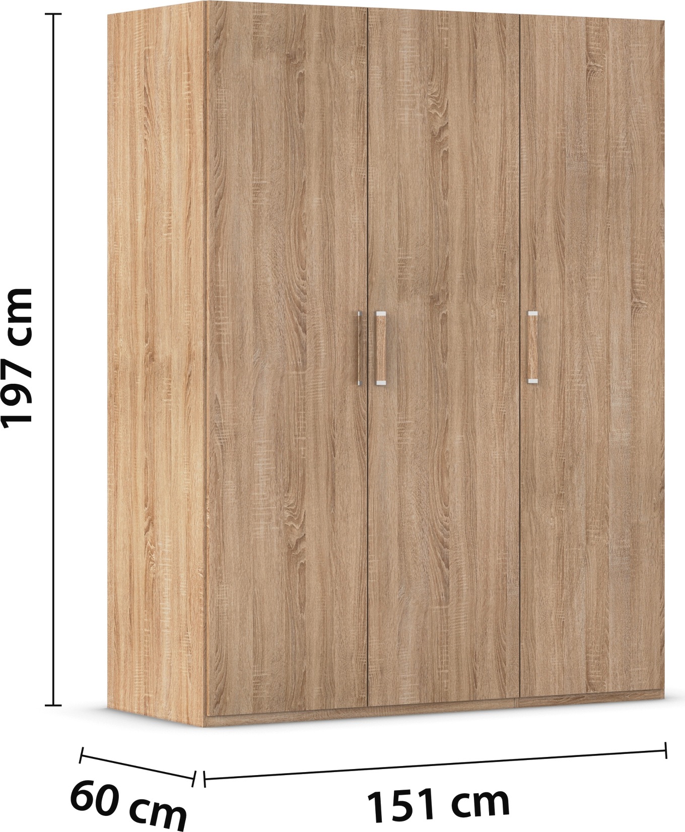 rauch Drehtürenschrank »Kleiderschrank Schrank Garderobe Schlafzimmerschrank EVELYN«, (in 2 Höhen 197 oder 210 cm erhältlich), in elegantem Stil, viel Stauraum 4 Breiten und 2 Höhen MADE IN GERMANY