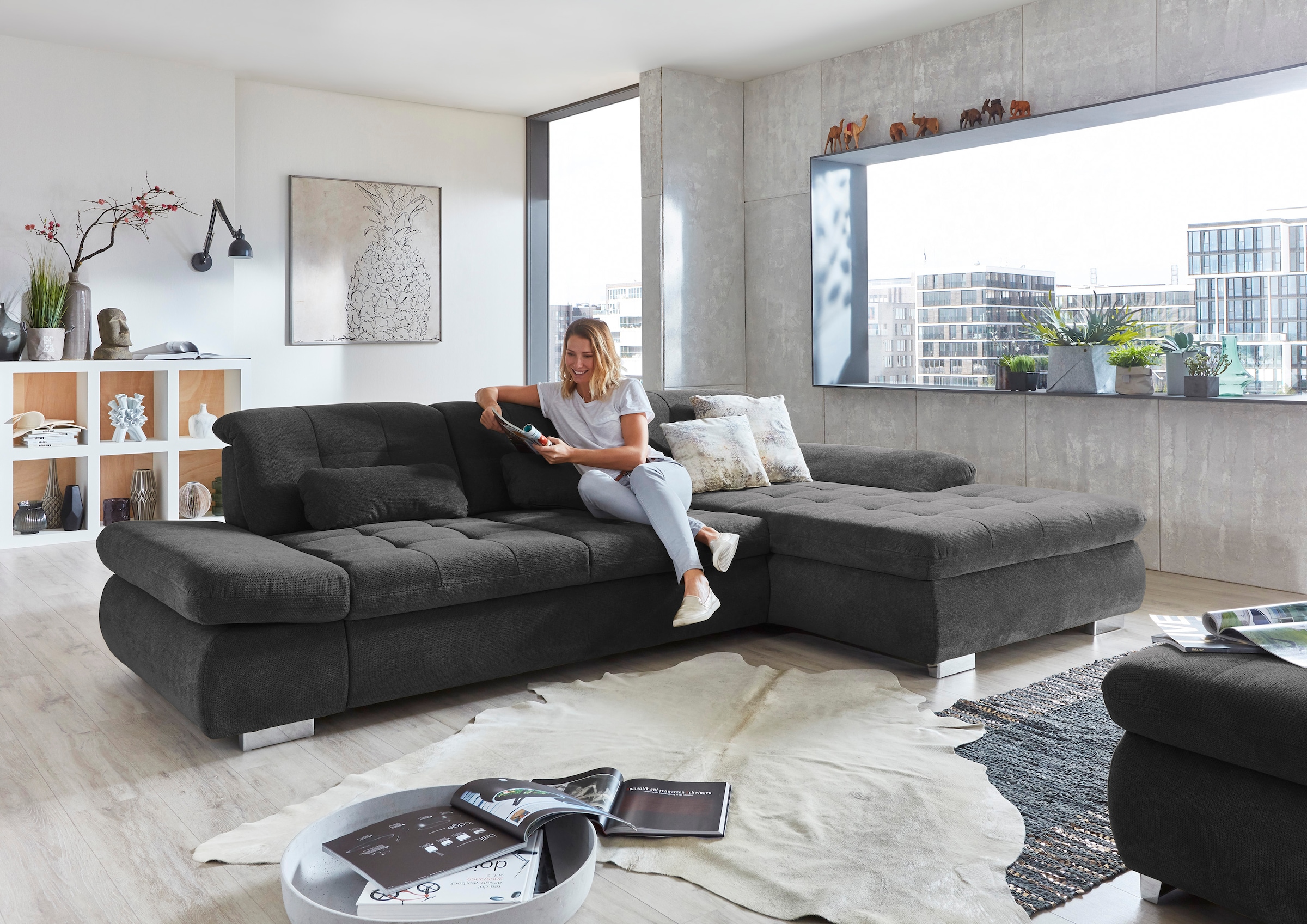 Die PlanBar Ecksofa »MP-IN17004 L-Form«, wahlweise mit Funktion, Federkern