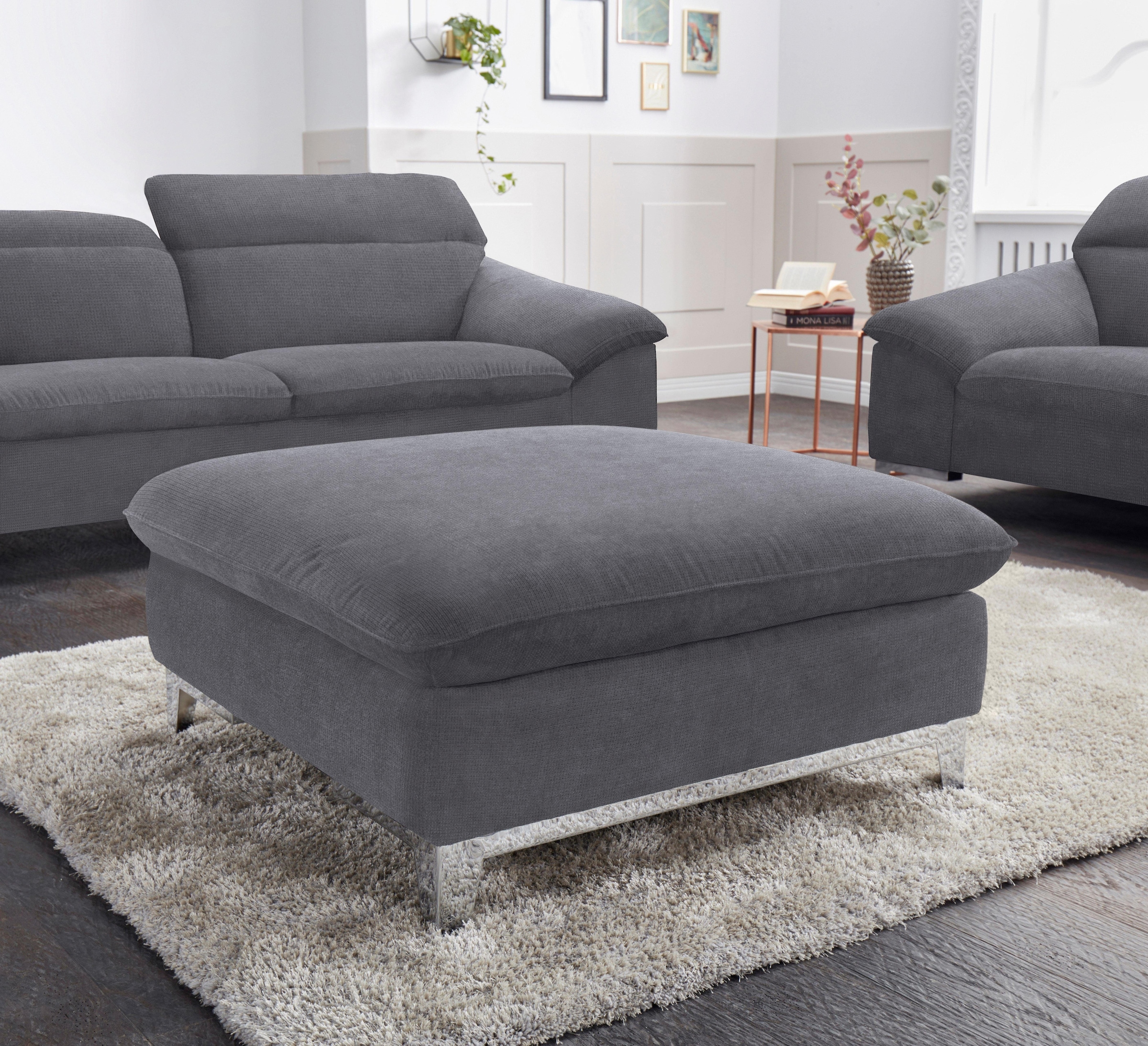 COTTA Polstergarnitur »Teresa L-Form«, (Set), Set bestehend aus: Ecksofa mit Kopfteilverstellung & Hocker