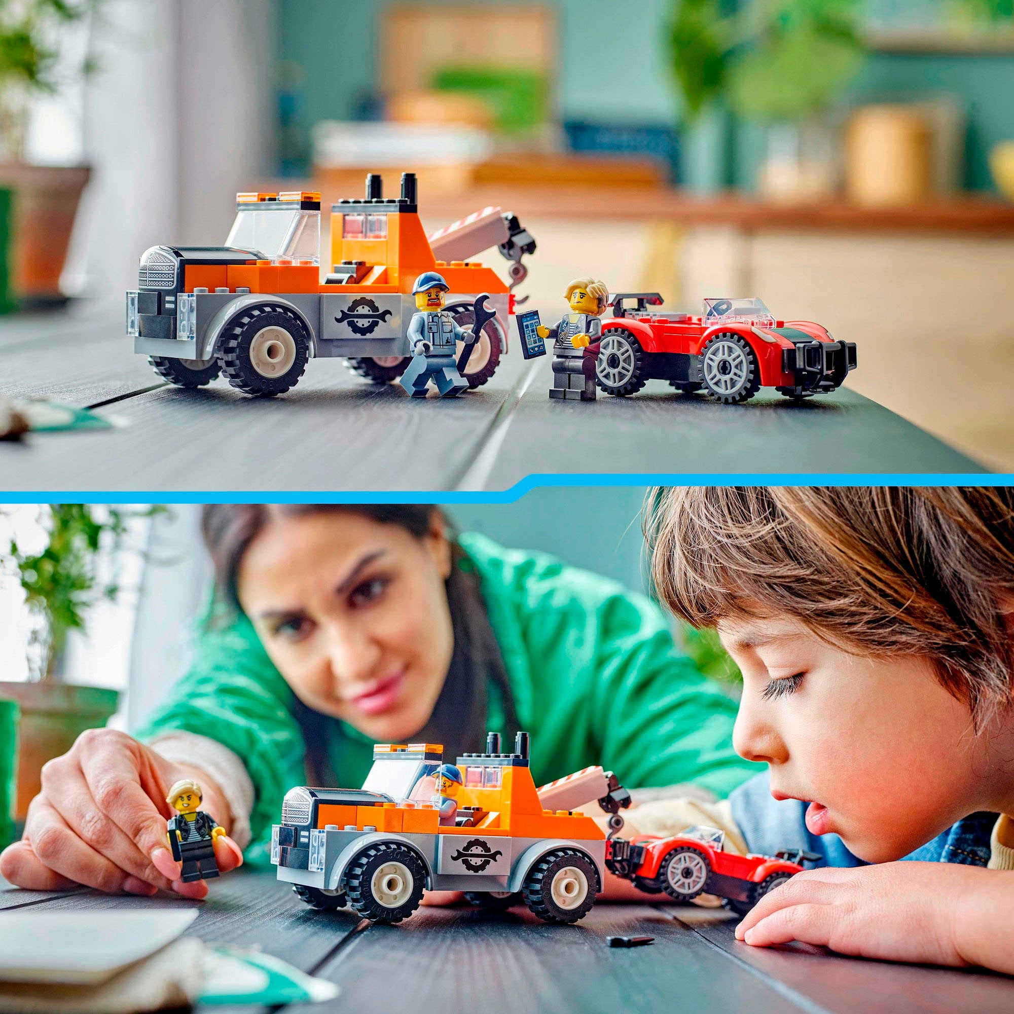 LEGO® Konstruktionsspielsteine »Abschleppwagen mit Sportauto (60435), LEGO City«, (101 St.), Made in Europe