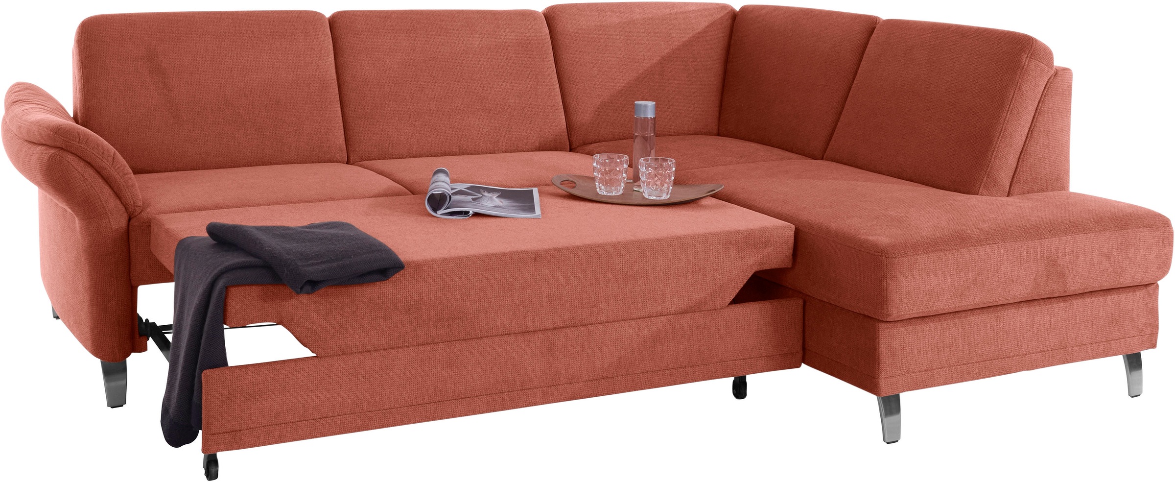 sit&more Ecksofa »Clio L-Form«, wahlweise mit Bettfunktion und Bettkasten, inklusive Federkern